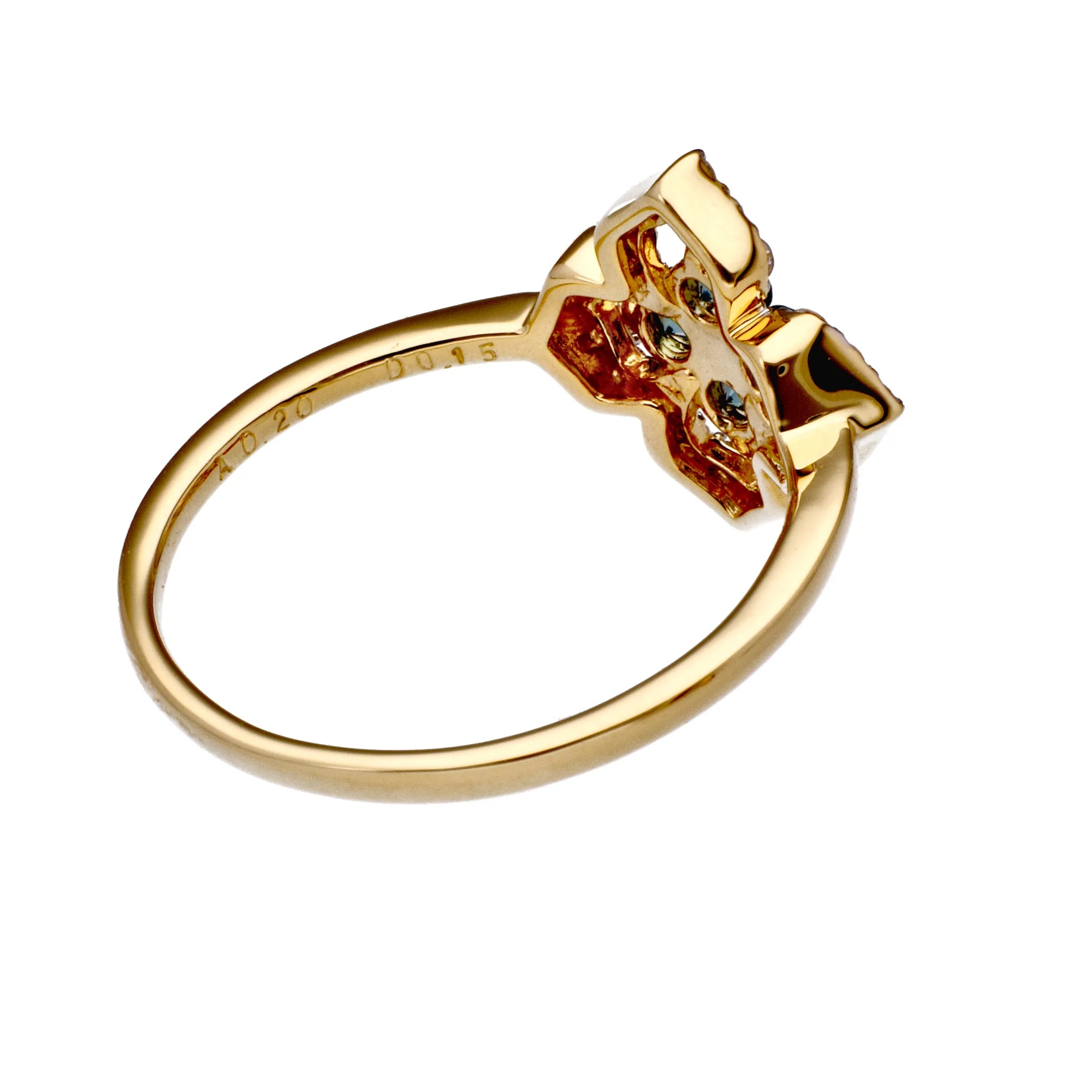 アレキサンドライト/ダイヤ K18リング(クレサンベール/フラワー/K18イエローゴールド/6月誕生石)《WRGA4181》