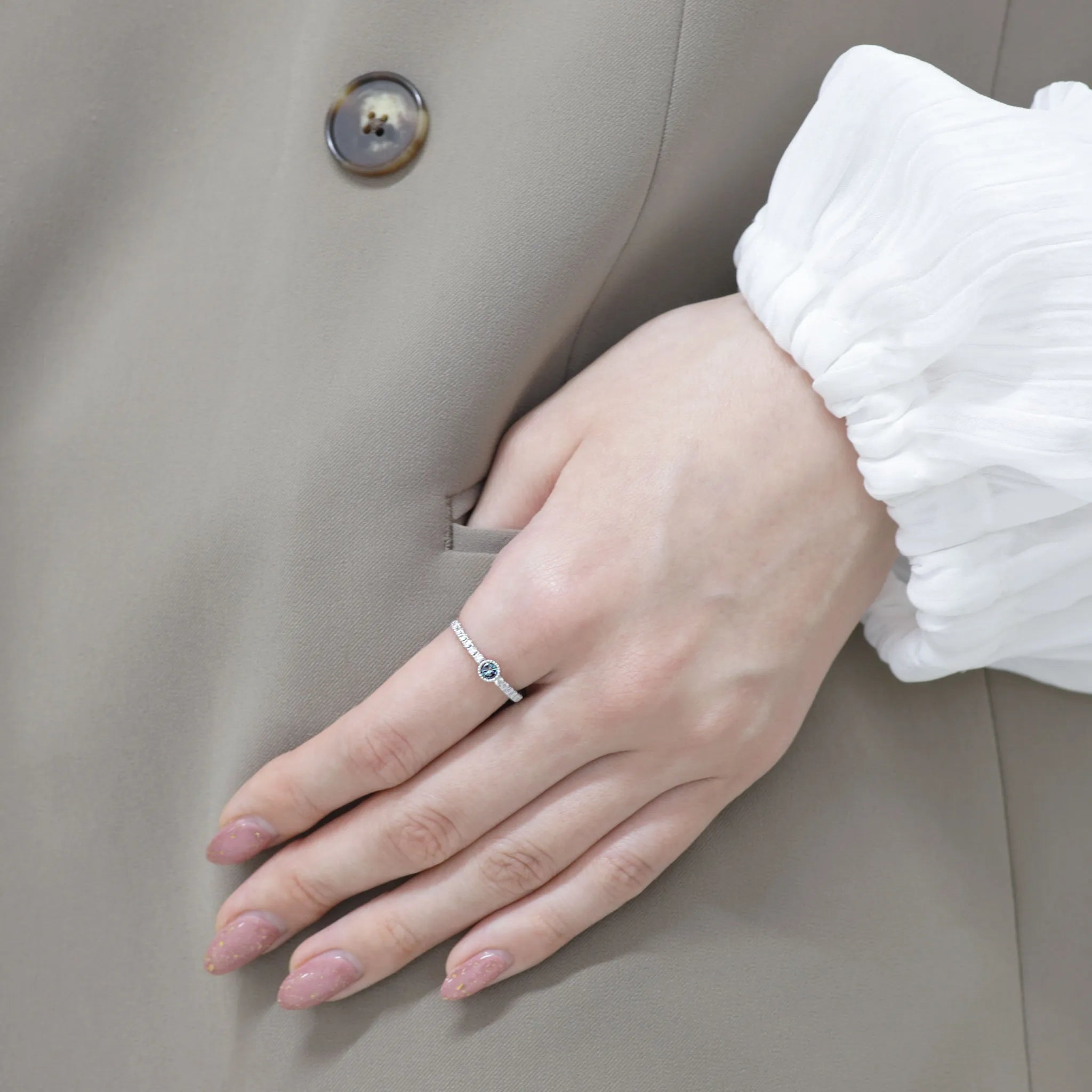 アレキサンドライト プラチナリング(ウォーターオパール/ダイヤモンド/6月誕生石)《WRGA4308》