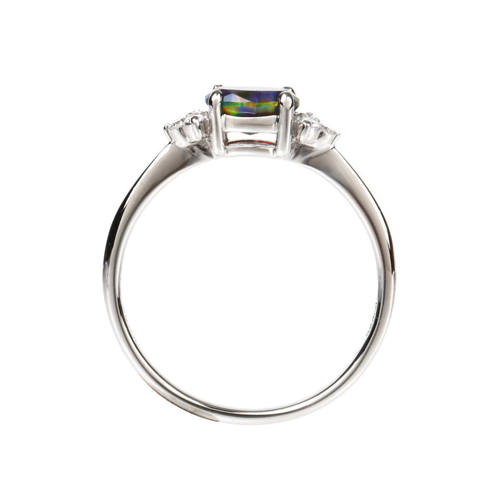 ブラックオパール/ダイヤモンドプラチナリング(クレサンベール/10月誕生石)《WRGB4103》