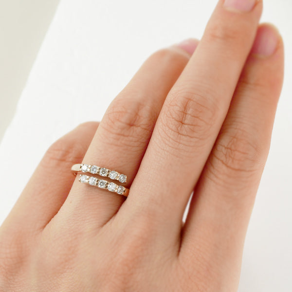 ダイヤモンド K18リング(計0.5カラット/フリーサイズ/4月誕生石)《WRGD3125》