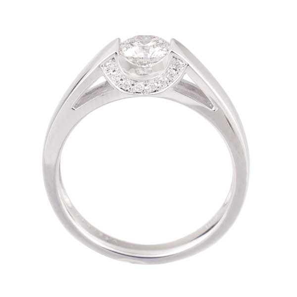 ダイヤモンド プラチナリング(0.5カラット/Eカラー/SI2UP/EXCELLENT/一粒/タンク/4月誕生石/グレーディングレポート付き)《WRGD3176》