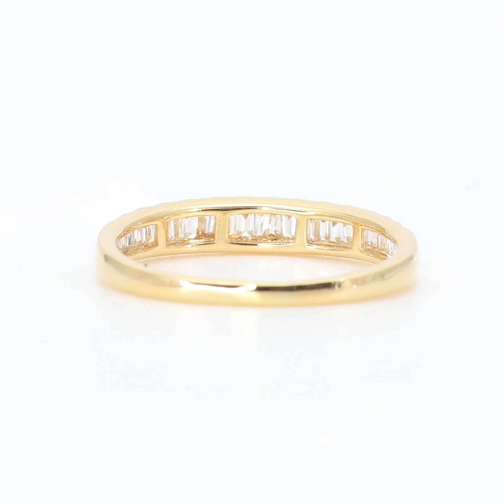 ダイヤモンド K18リング(計0.2カラット/テーパーバケット/ハーフエタニティ/ライン/ベゼル/4月誕生石)《WRGD3509》