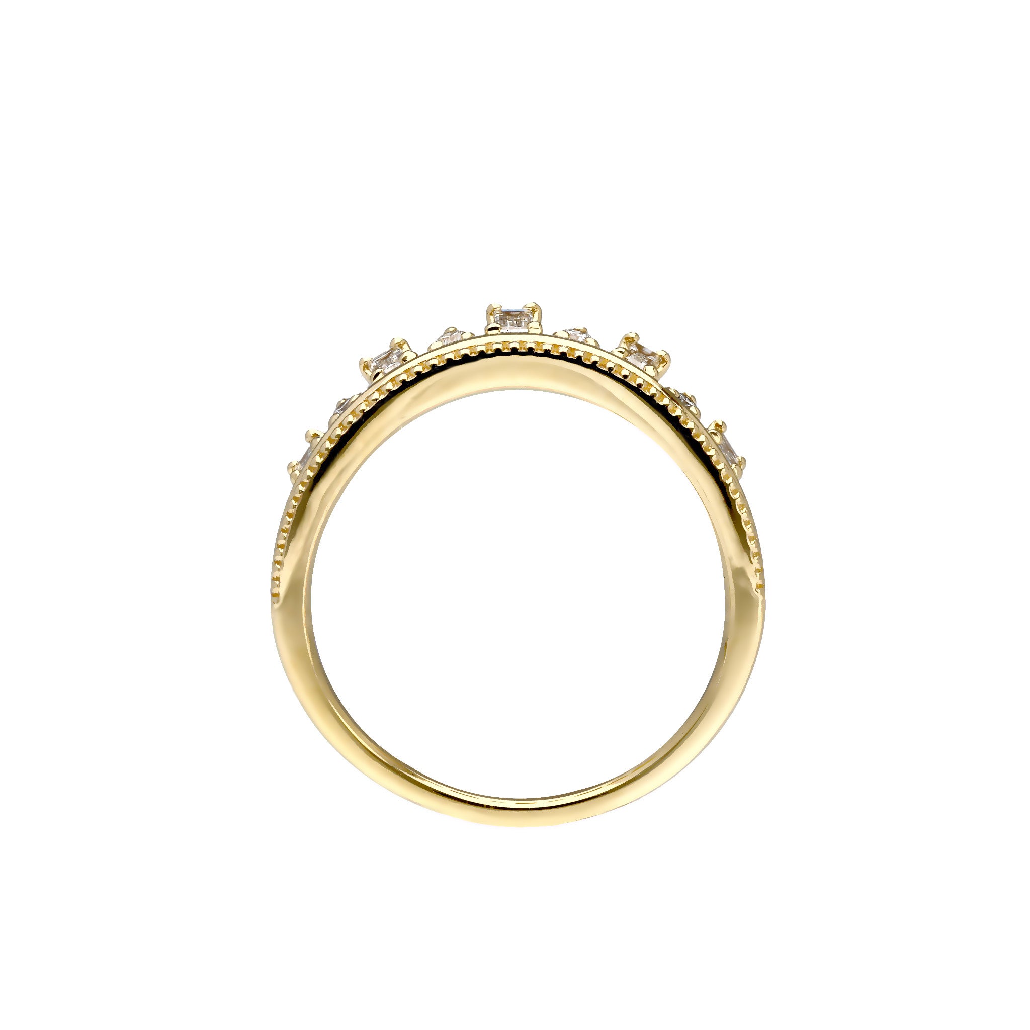 ダイヤモンド K18リング(バケットカット/ティアラ/4月誕生石)《WRGD4210》