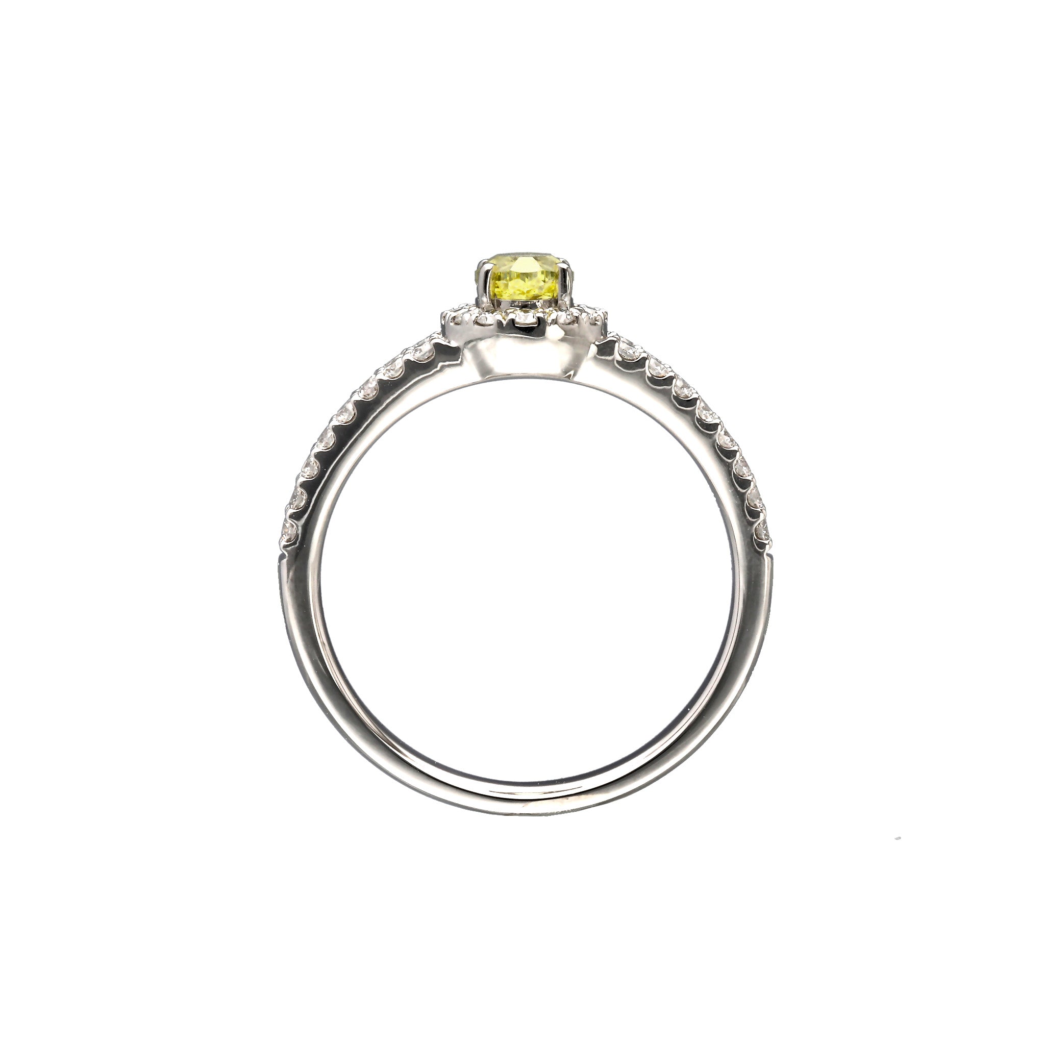 イエローダイヤモンド/ダイヤモンド プラチナリング(F.V.Y/0.5ct/オーバルカット/グレーディングレポート付)《WRGD4259》