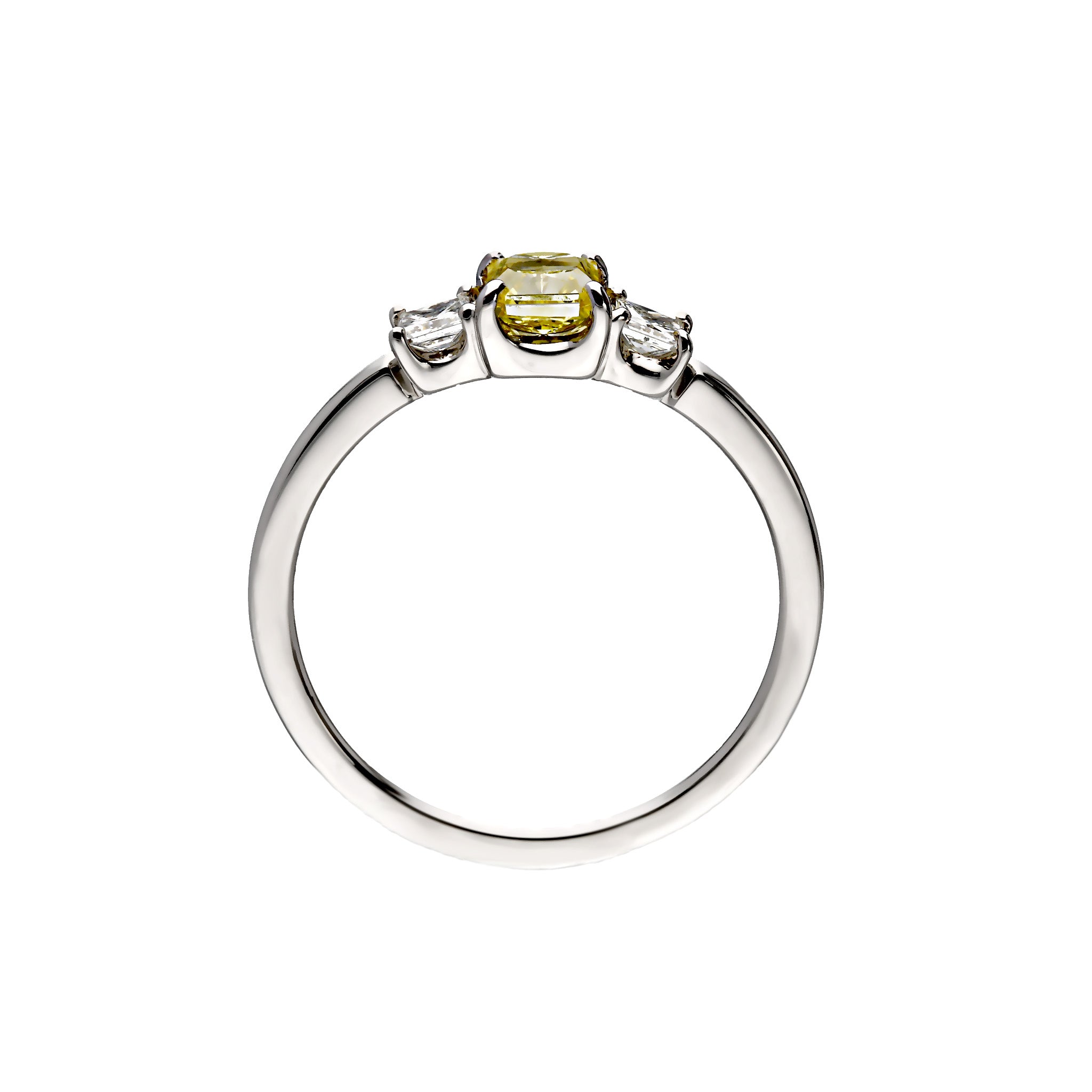 イエローダイヤモンド/ダイヤモンド プラチナリング(F.V.Y/0.44ct/グレーディングレポート付)《WRGD4261》