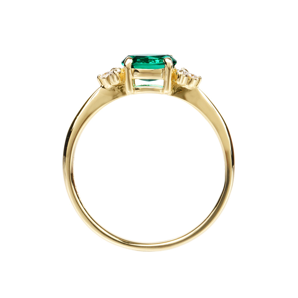 エメラルド/ダイヤモンドK18リング(クレサンベール/5月誕生石)《WRGE4104》