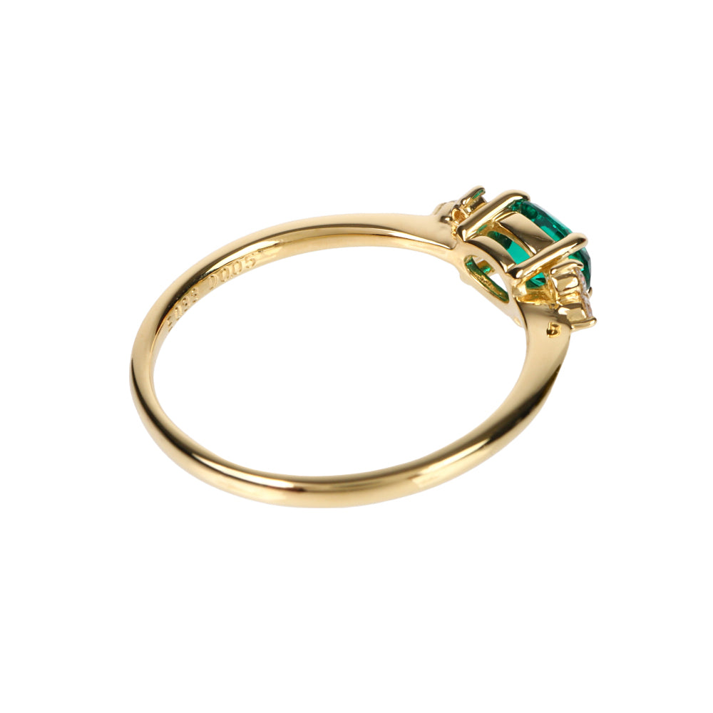 エメラルド/ダイヤモンドK18リング(クレサンベール/5月誕生石)《WRGE4104》