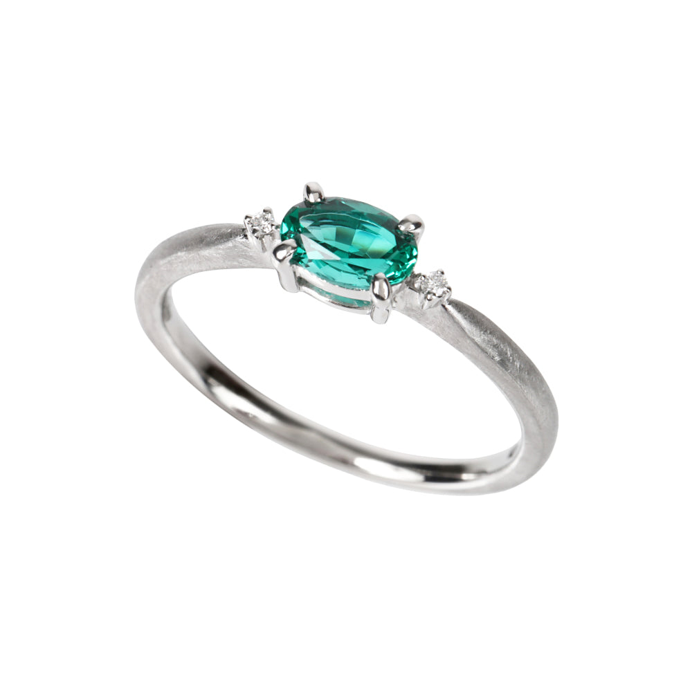 エメラルド/ダイヤモンドプラチナリング(クレサンベール/5月誕生石)≪WRGE4107≫