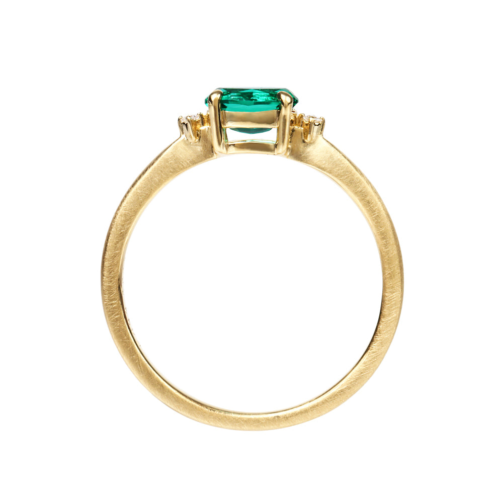 エメラルド/ダイヤモンドK18リング(クレサンベール/5月誕生石)≪WRGE4108≫