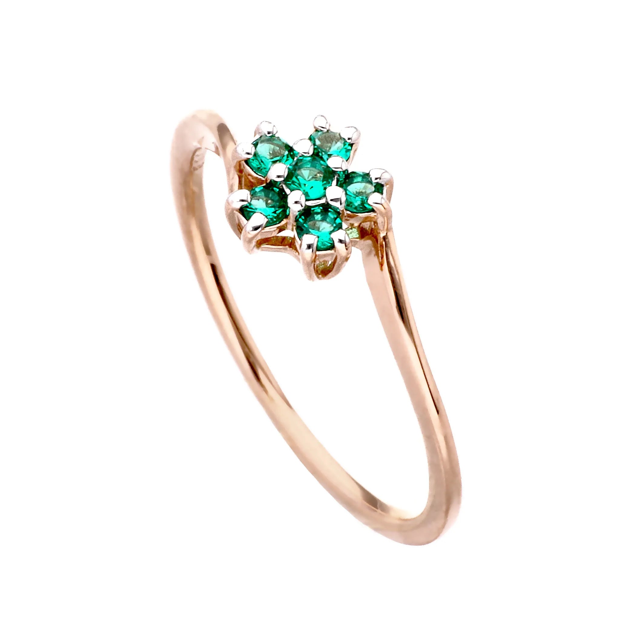エメラルド K18リング(クレサンベール/サクラ/K18ピンクゴールド/5月誕生石)《WRGE4175》