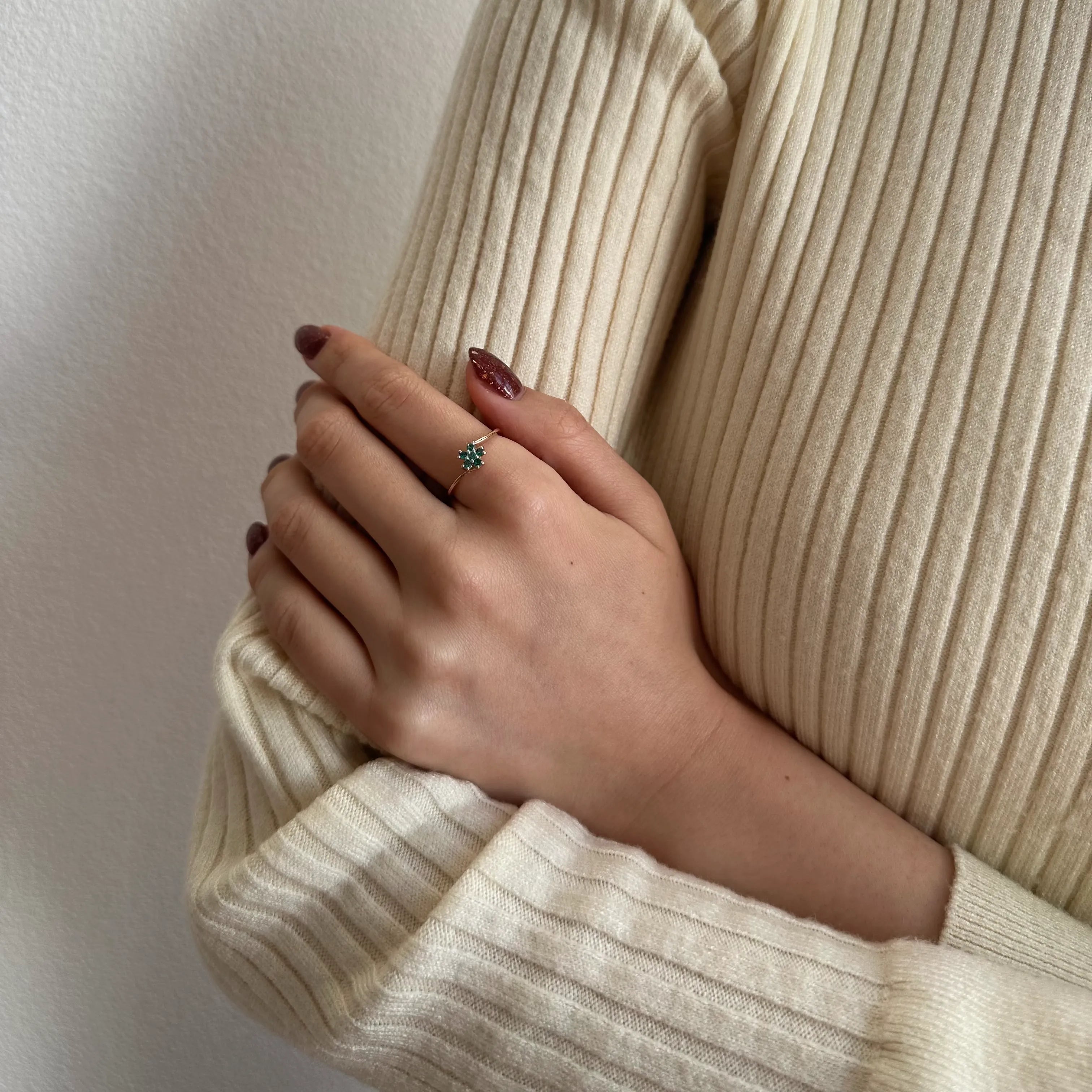 エメラルド K18リング(クレサンベール/サクラ/K18ピンクゴールド/5月誕生石)《WRGE4175》