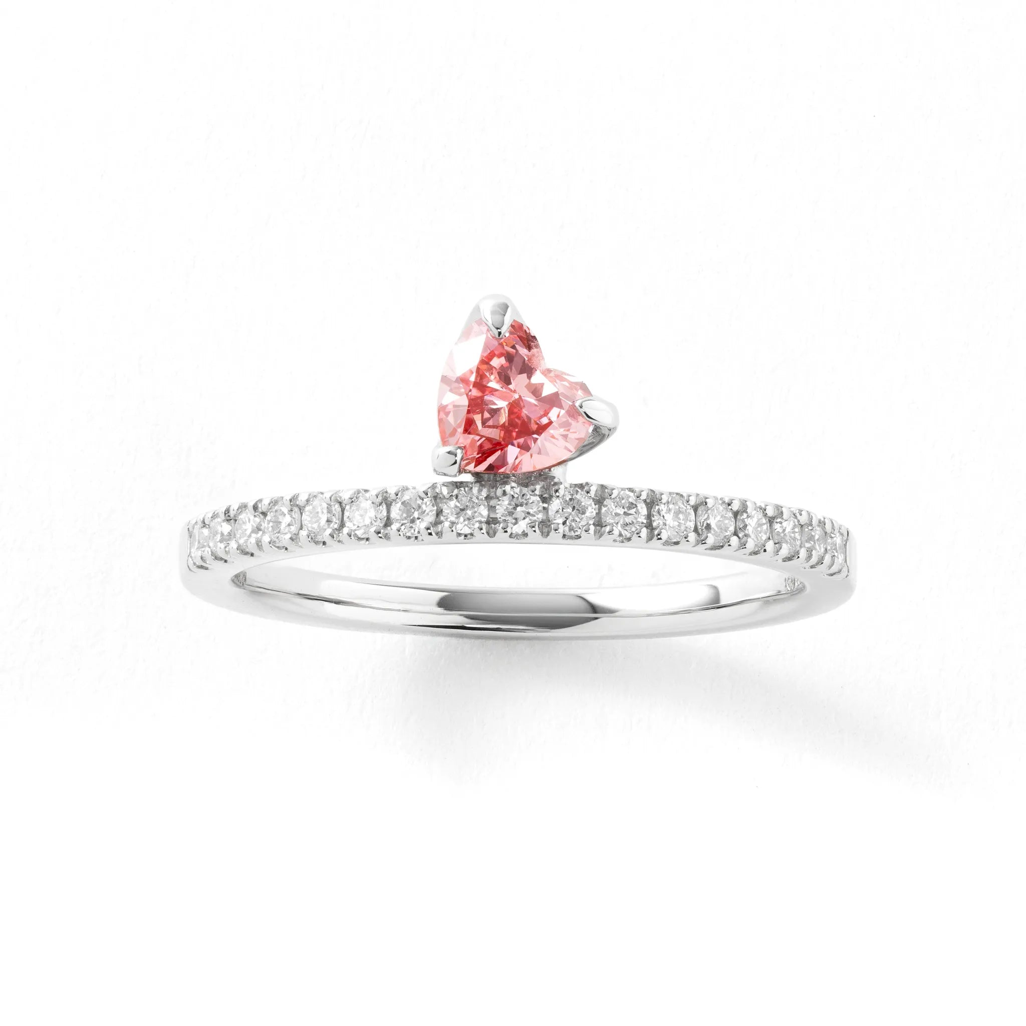 ピンクダイヤモンド/ダイヤモンド プラチナリング(ラボグロウン/ハートシェイプ/Solrelier/4月誕生石)《WRGG7004》