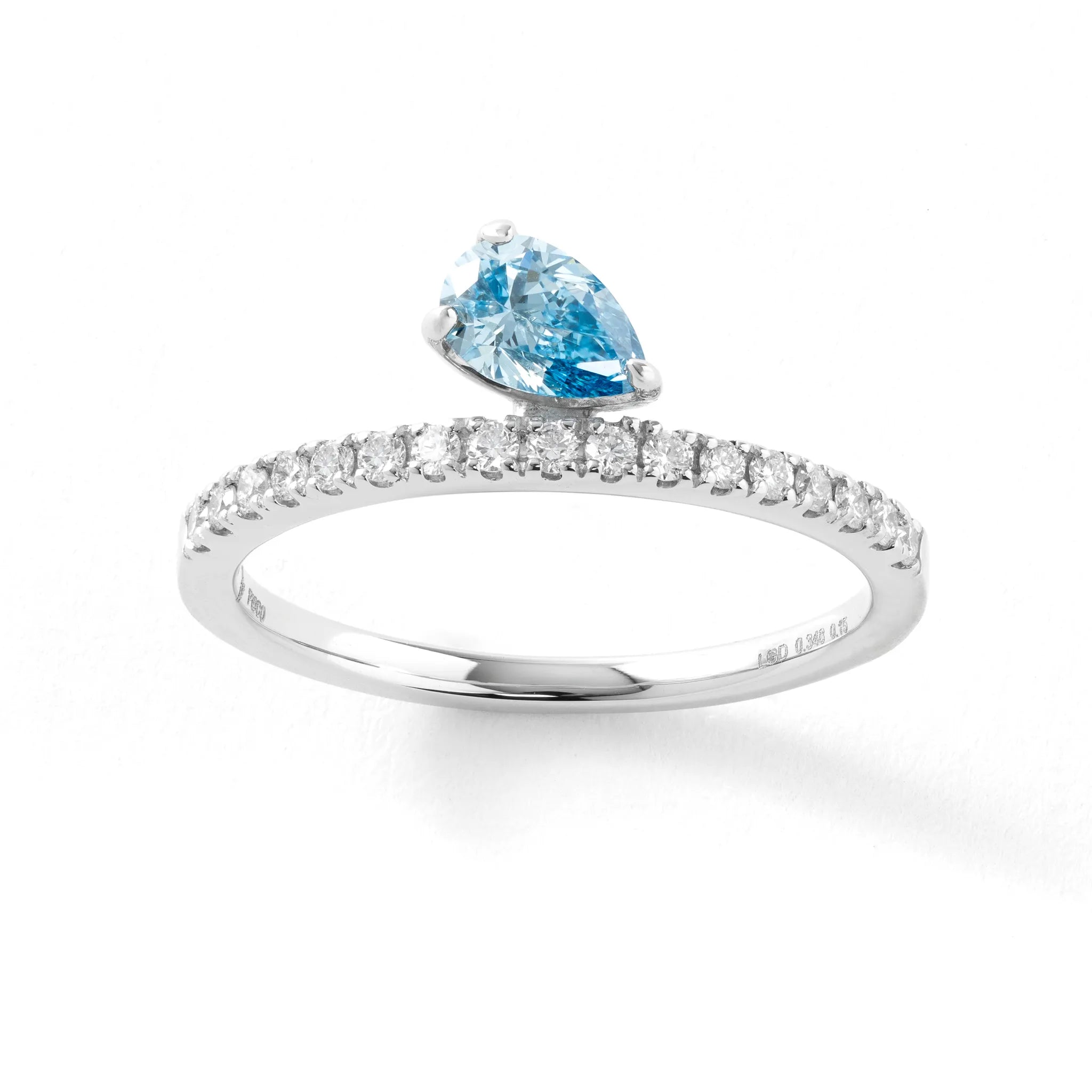 ブルーダイヤモンド/ダイヤモンド プラチナリング(ラボグロウン/ペアシェイプ/Solrelier/4月誕生石)《WRGG7005》
