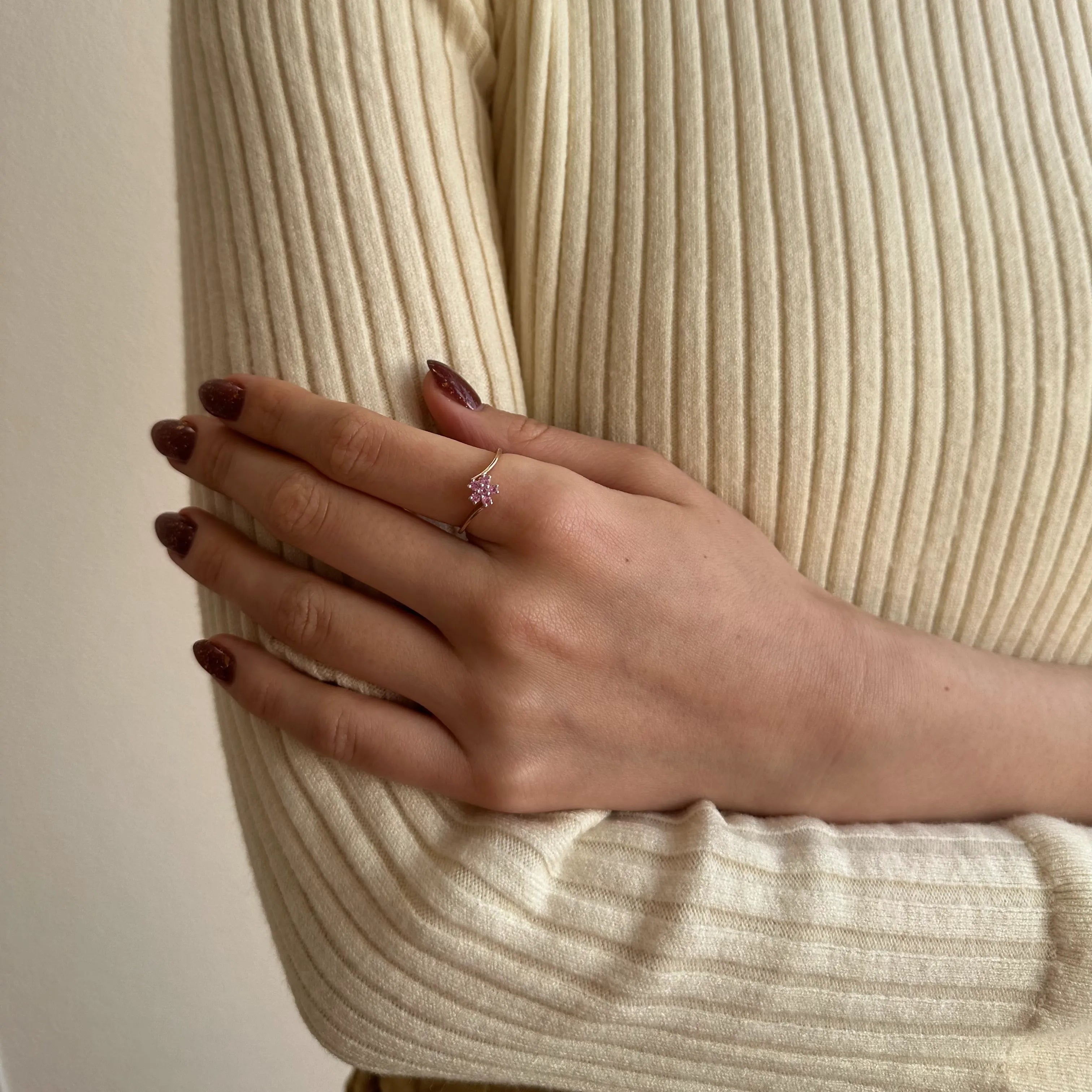 ピンクサファイア K18リング(クレサンベール/サクラ/K18ピンクゴールド/9月誕生石)《WRGM4175》