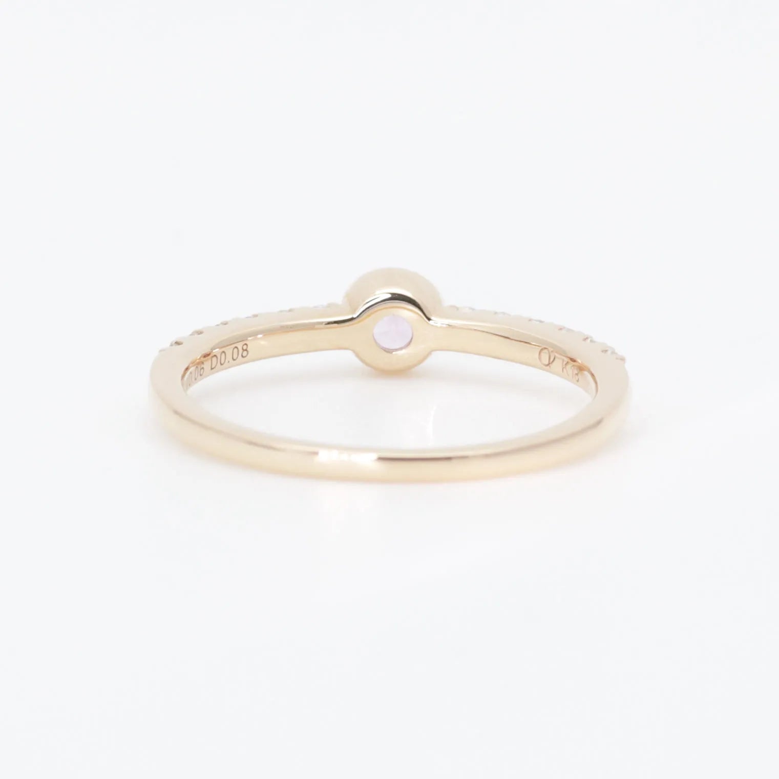 ピンクサファイア K18リング(ウォーターオパール/ダイヤモンド/9月誕生石)《WRGM4309》