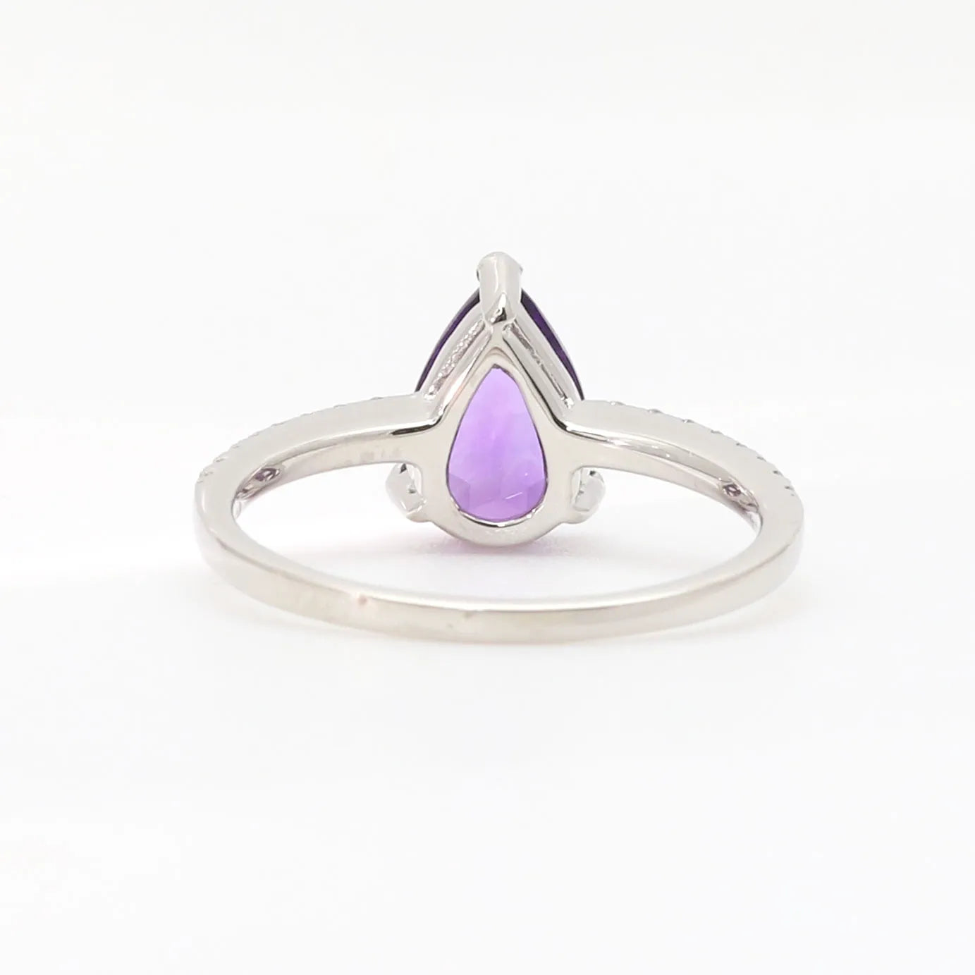 アメシスト/ダイヤモンド プラチナリング(ペアシェイプ/2月誕生石)《WRGN3071》