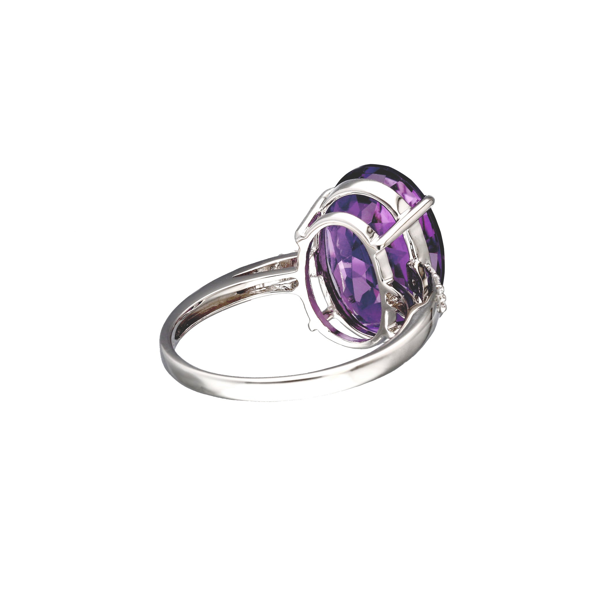 PTアメシスト/ダイヤモンド リング(5.0ctUP/オーバルカット/2月誕生石)《WRGN4219》