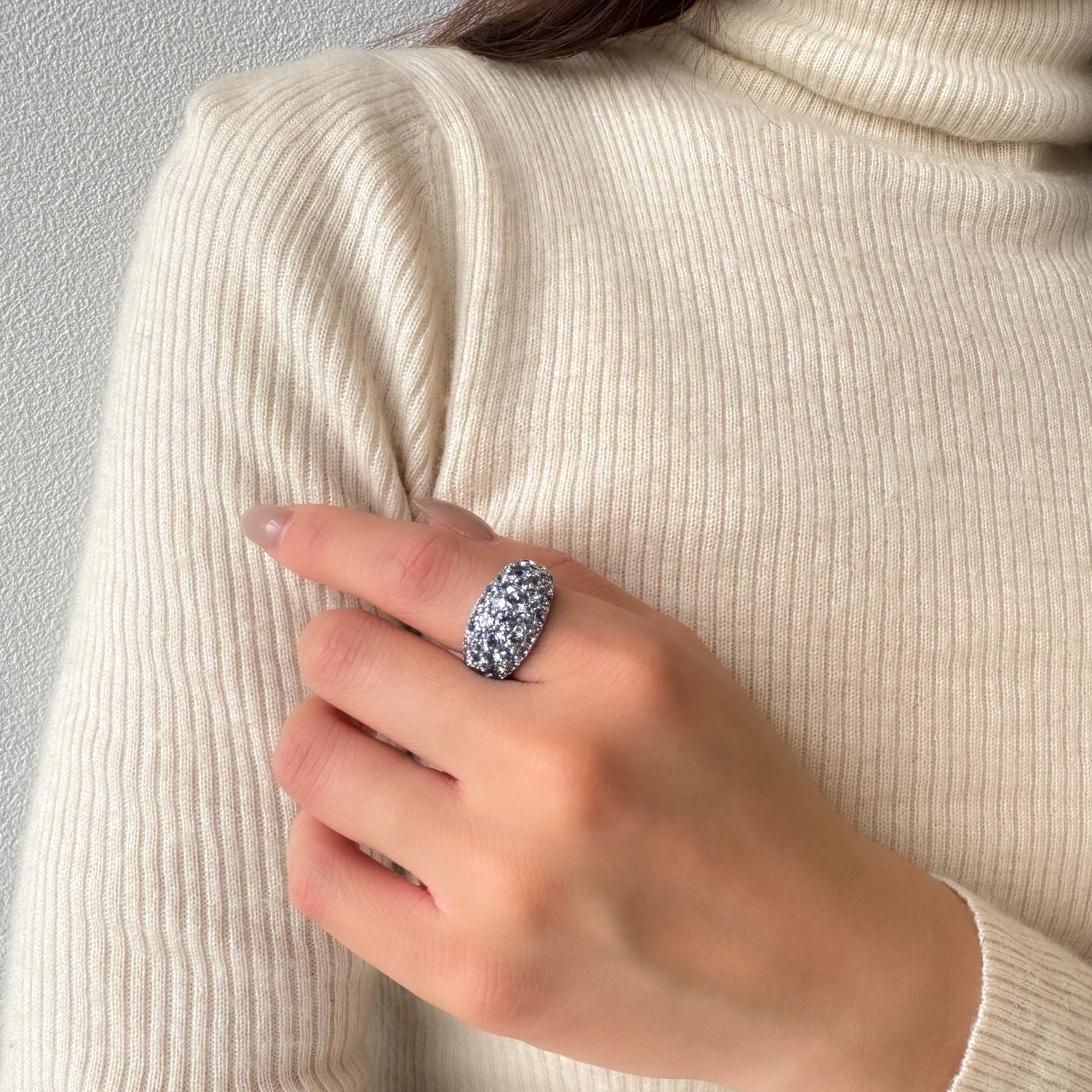 タンザナイト/ダイヤ PTリング(パヴェ/2.5ctUP/幅広/12月誕生石)《WRGN4222》