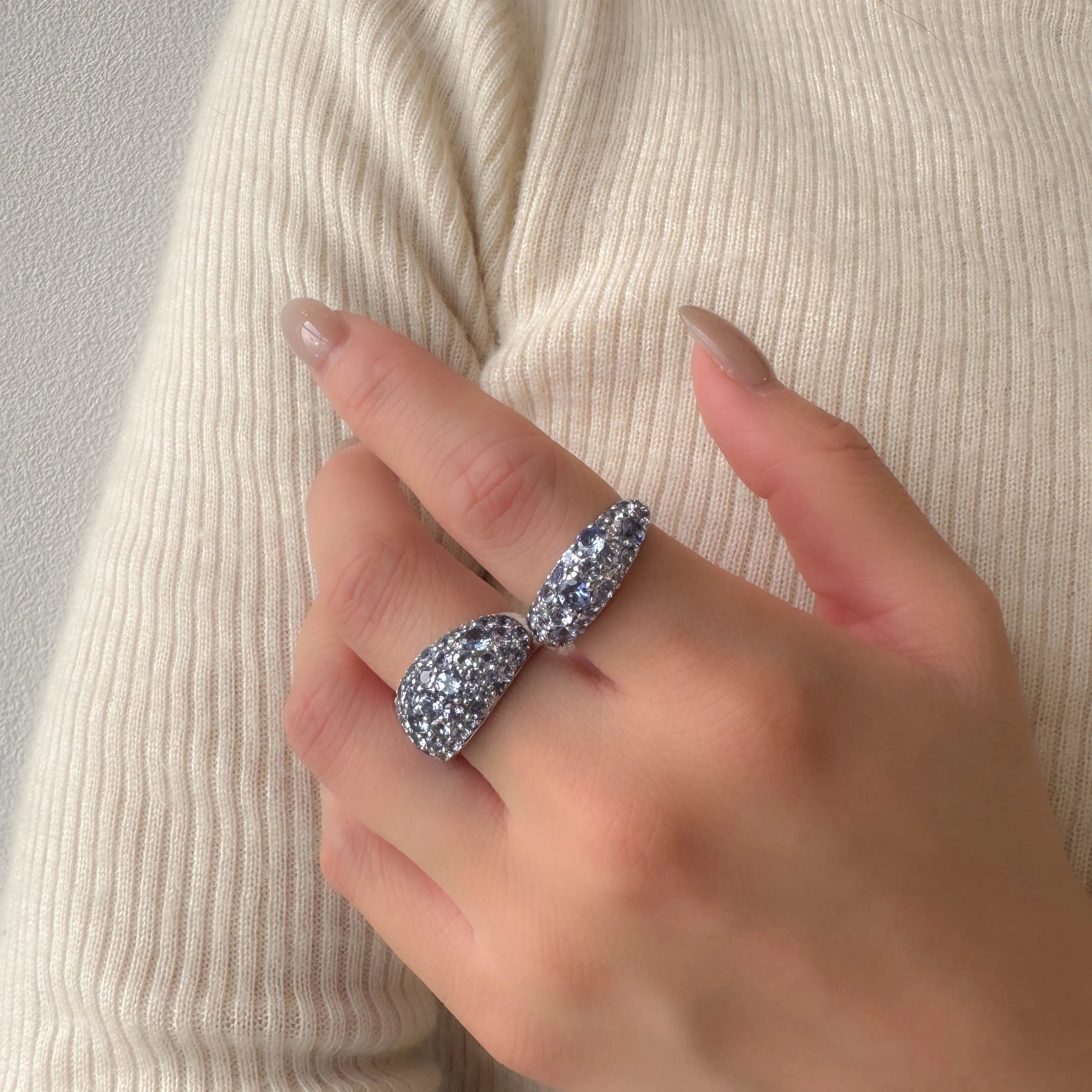 タンザナイト/ダイヤ PTリング(パヴェ/2.5ctUP/幅広/12月誕生石)《WRGN4222》