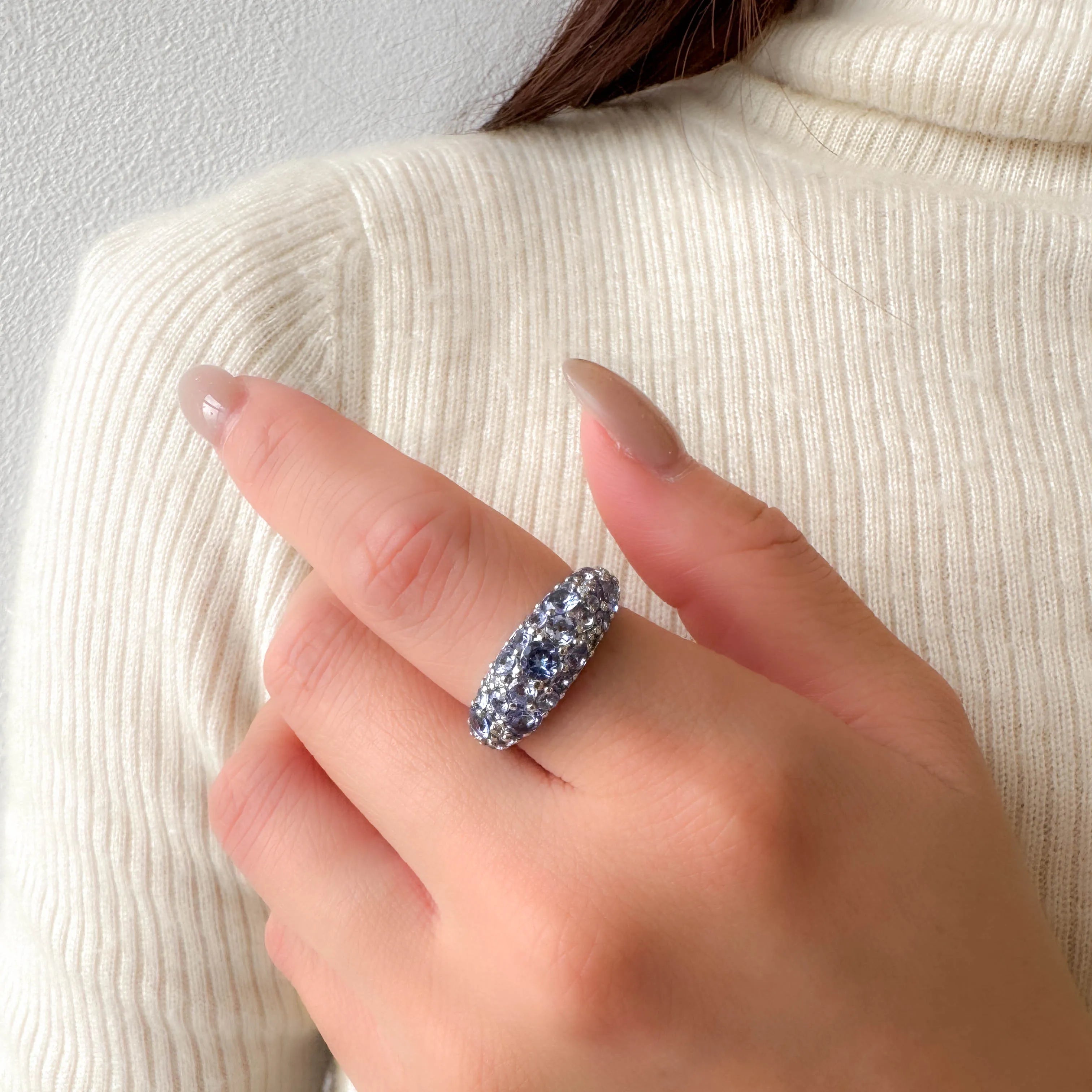 タンザナイト/ダイヤ PTリング(パヴェ/1.8ctUP/12月誕生石)《WRGN4223》