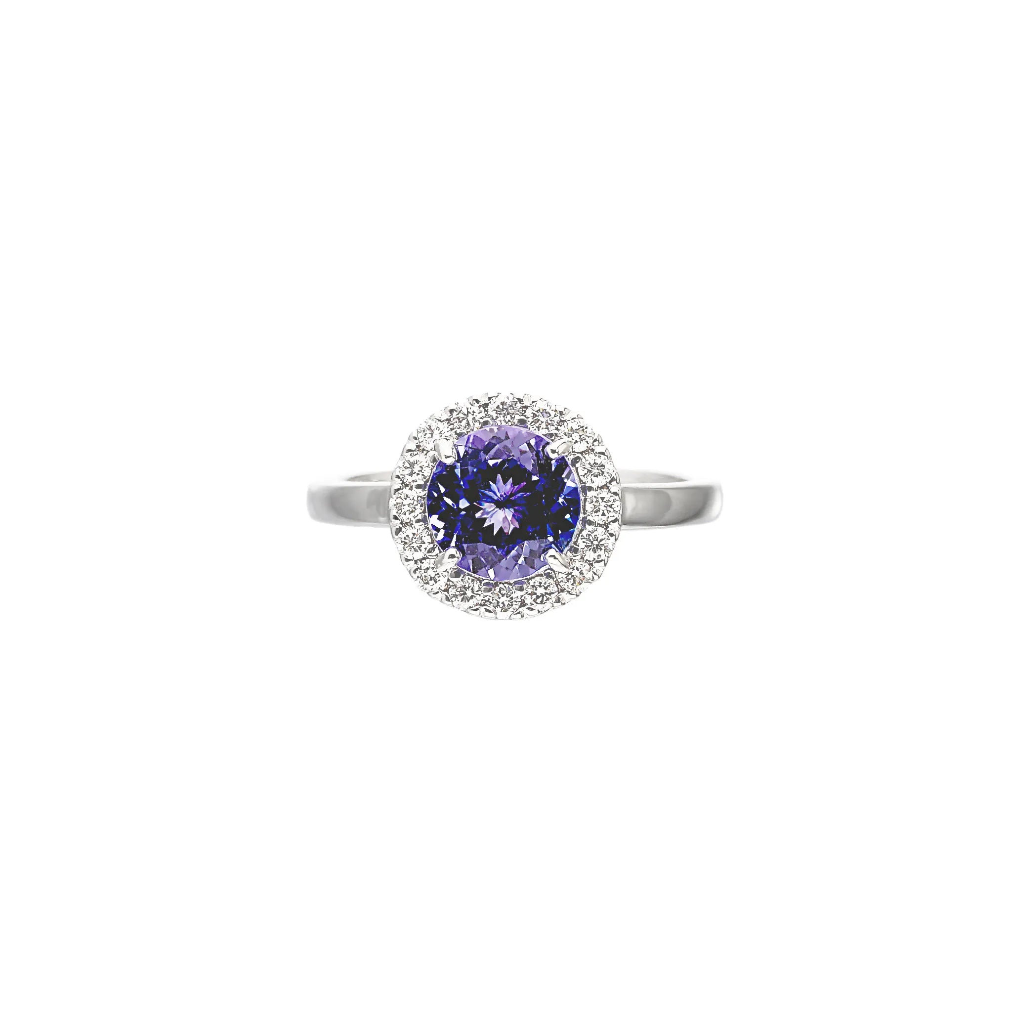 タンザナイト/ダイヤ PTリング(ヘイロー/1.4ctUP/12月誕生石)《WRGN4224》