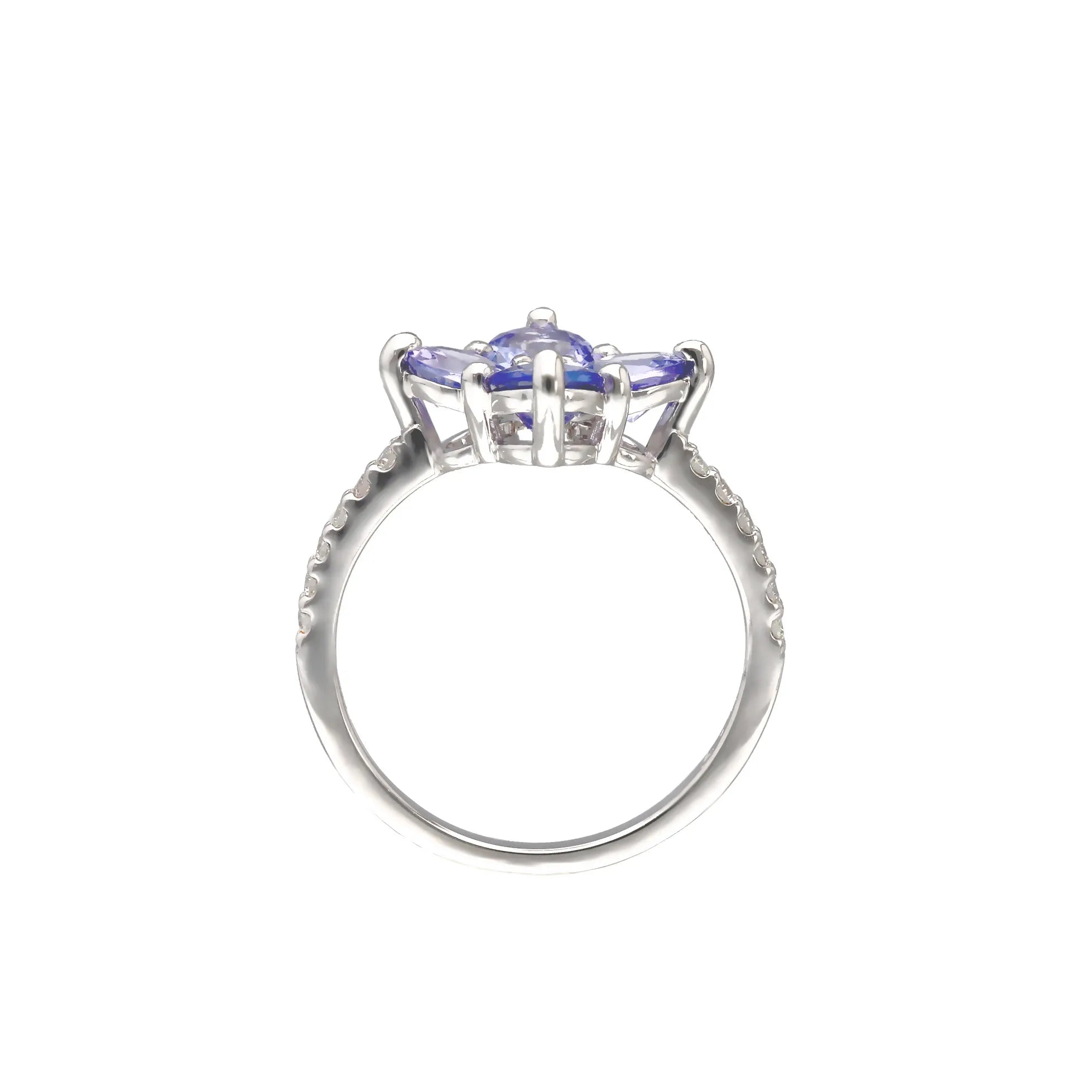 タンザナイト/ダイヤ PTリング(フラワー/1.30ctUP/12月誕生石)《WRGN4227》