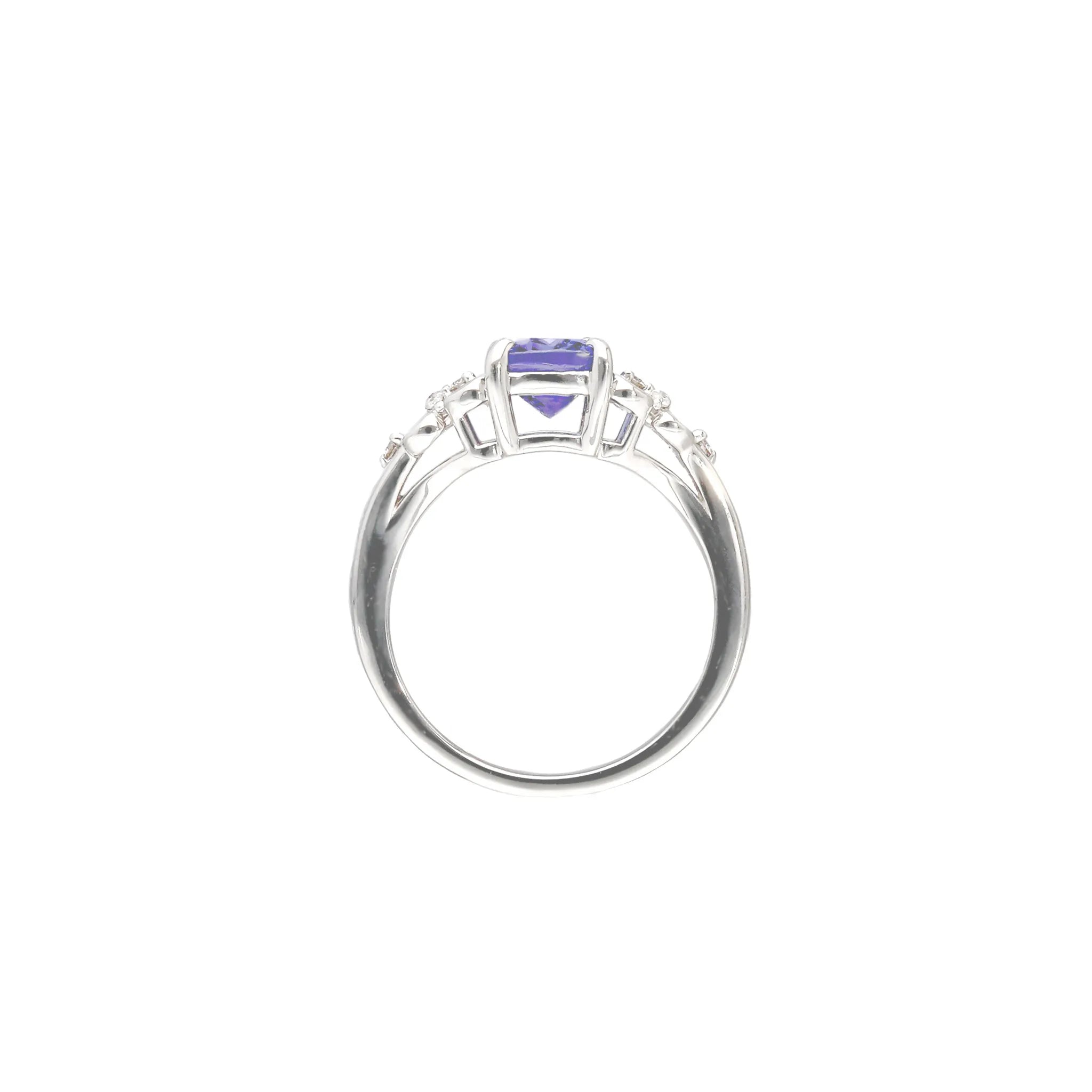 タンザナイト/ダイヤ PTリング(オーバルクッションカット/12月誕生石)《WRGN4229》