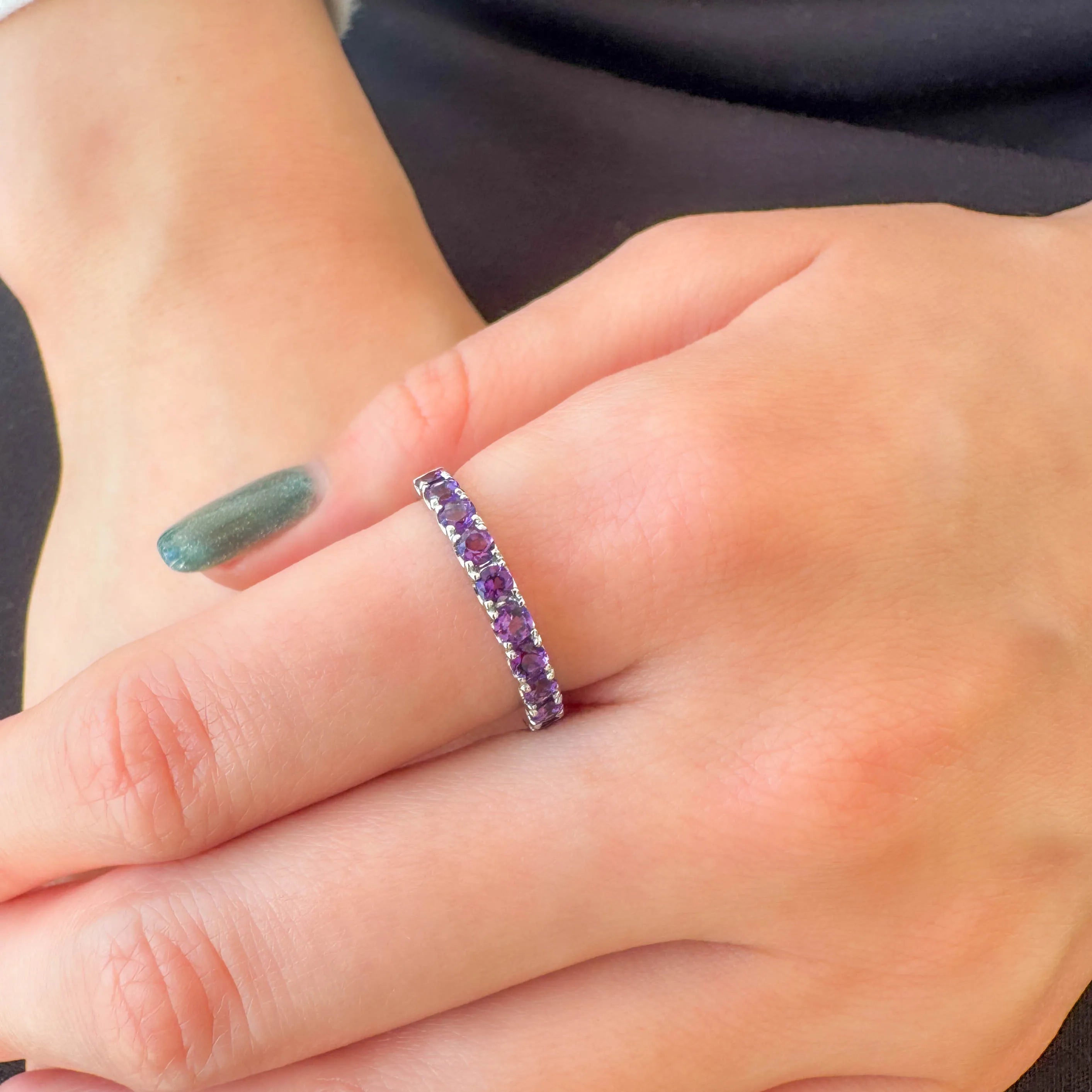 アメシスト プラチナリング(ハーフエタニティ/11石/2月誕生石)《WRGN4242》