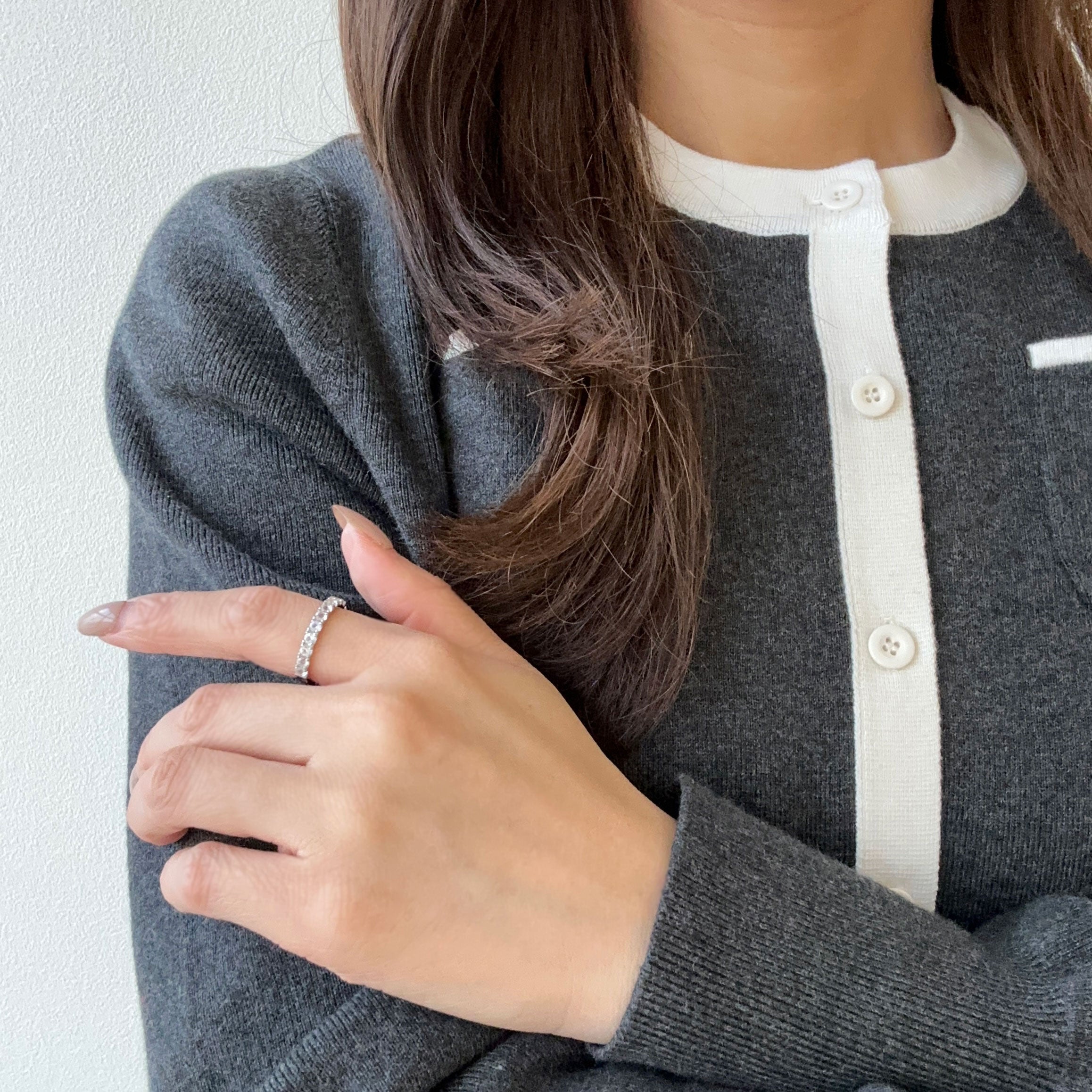 ラブラドライト プラチナリング(ハーフエタニティ/11石/8月誕生石)《WRGN4244》