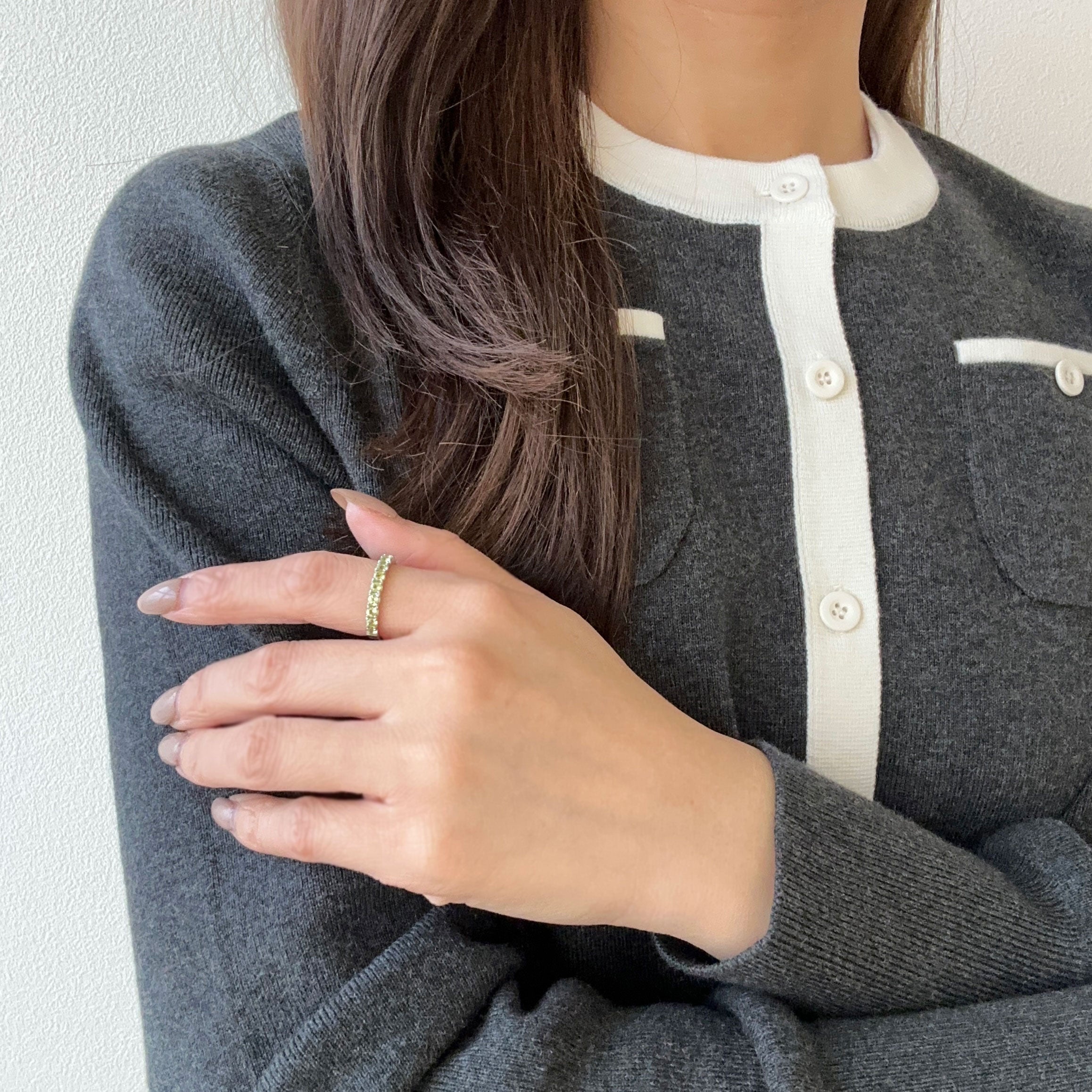 ペリドット プラチナリング(ハーフエタニティ/11石/8月誕生石)《WRGN4246》