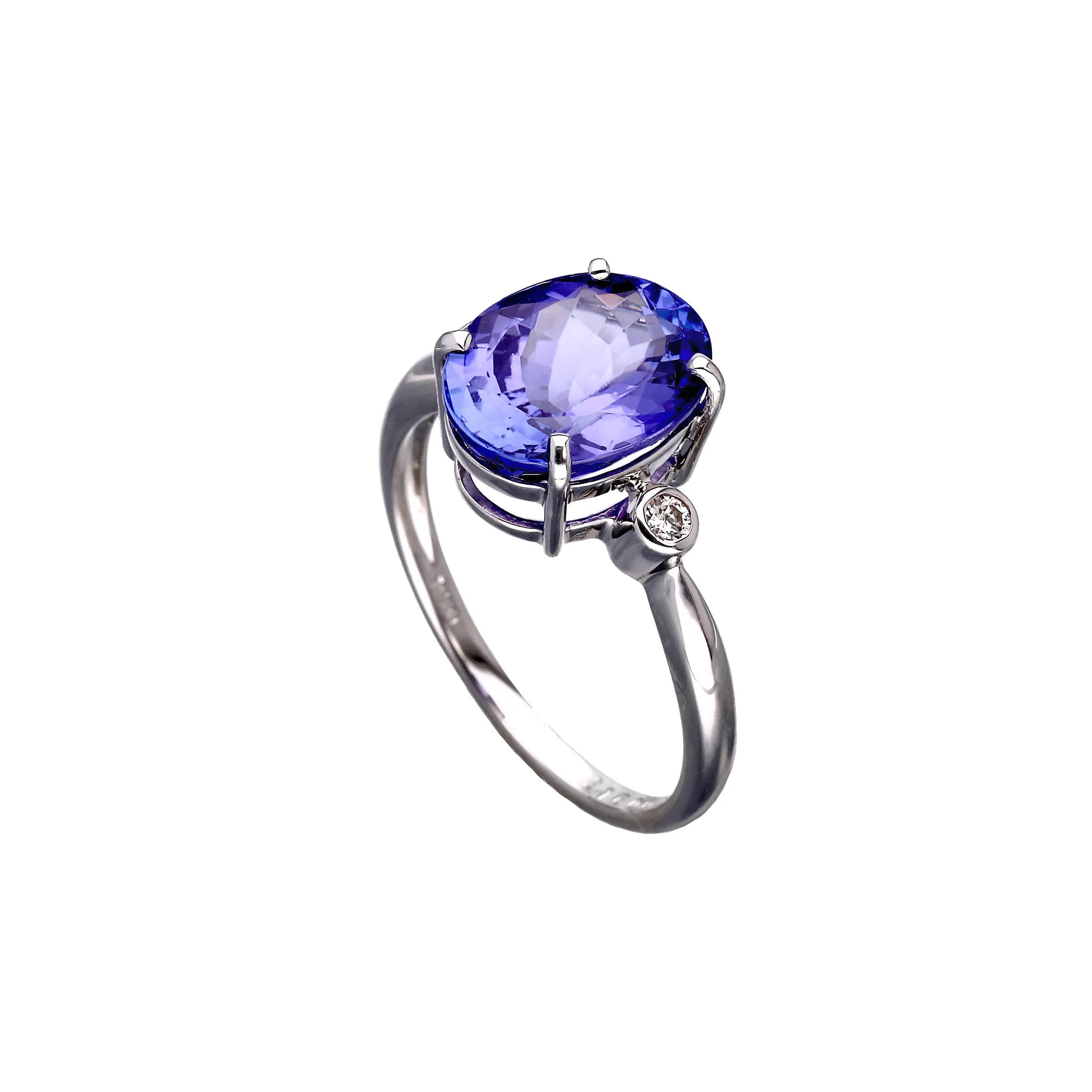 タンザナイト/ダイヤ PTリング(3.0ctUP/オーバル/12月誕生石)《WRGN4273》