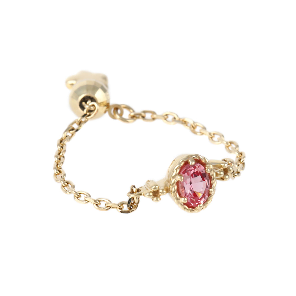 パパラチアサファイア K10リング(クレサンベール/モンプレジール/チェーンリング/フリーサイズ/9月誕生石)《WRGP4035》