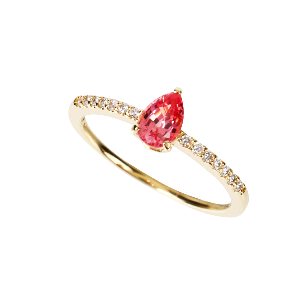 パパラチアサファイア/ダイヤモンドK18リング(クレサンベール/9月誕生石)≪WRGP4106≫