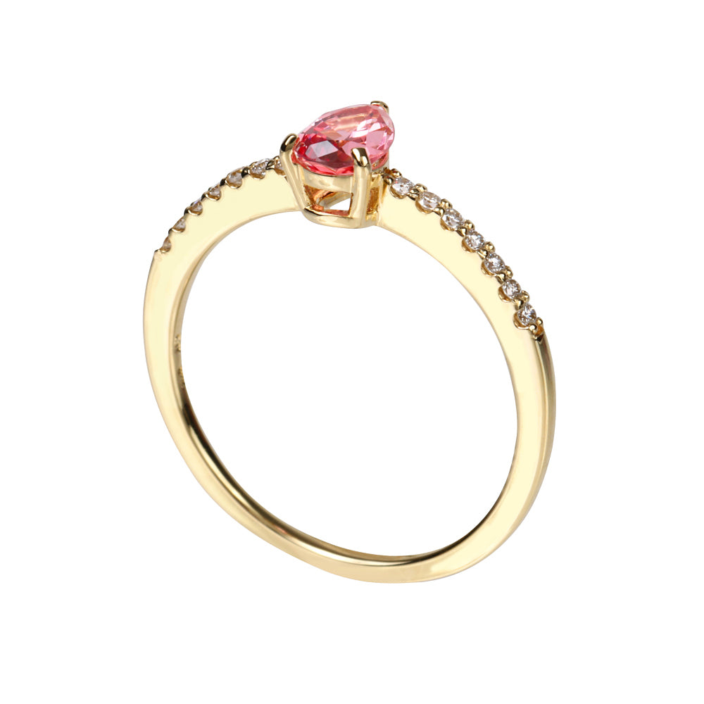 パパラチアサファイア/ダイヤモンドK18リング(クレサンベール/9月誕生石)≪WRGP4106≫