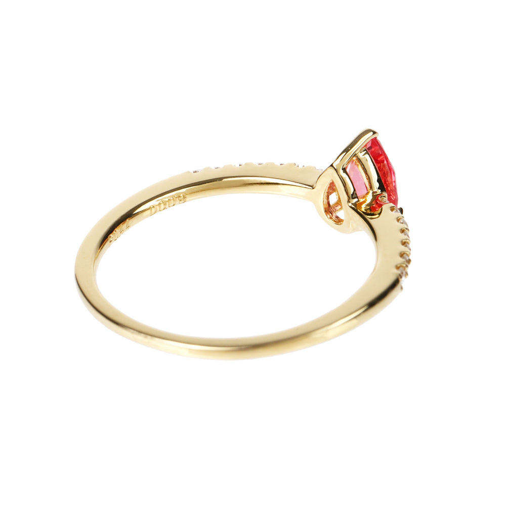 パパラチアサファイア/ダイヤモンドK18リング(クレサンベール/9月誕生石)≪WRGP4106≫