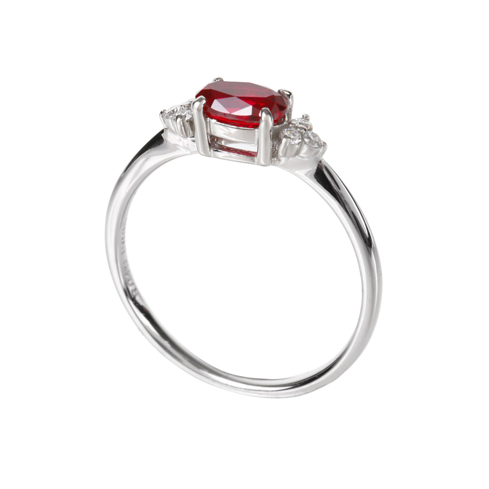 ルビー/ダイヤモンドプラチナリング(クレサンベール/7月誕生石)《WRGR4103》