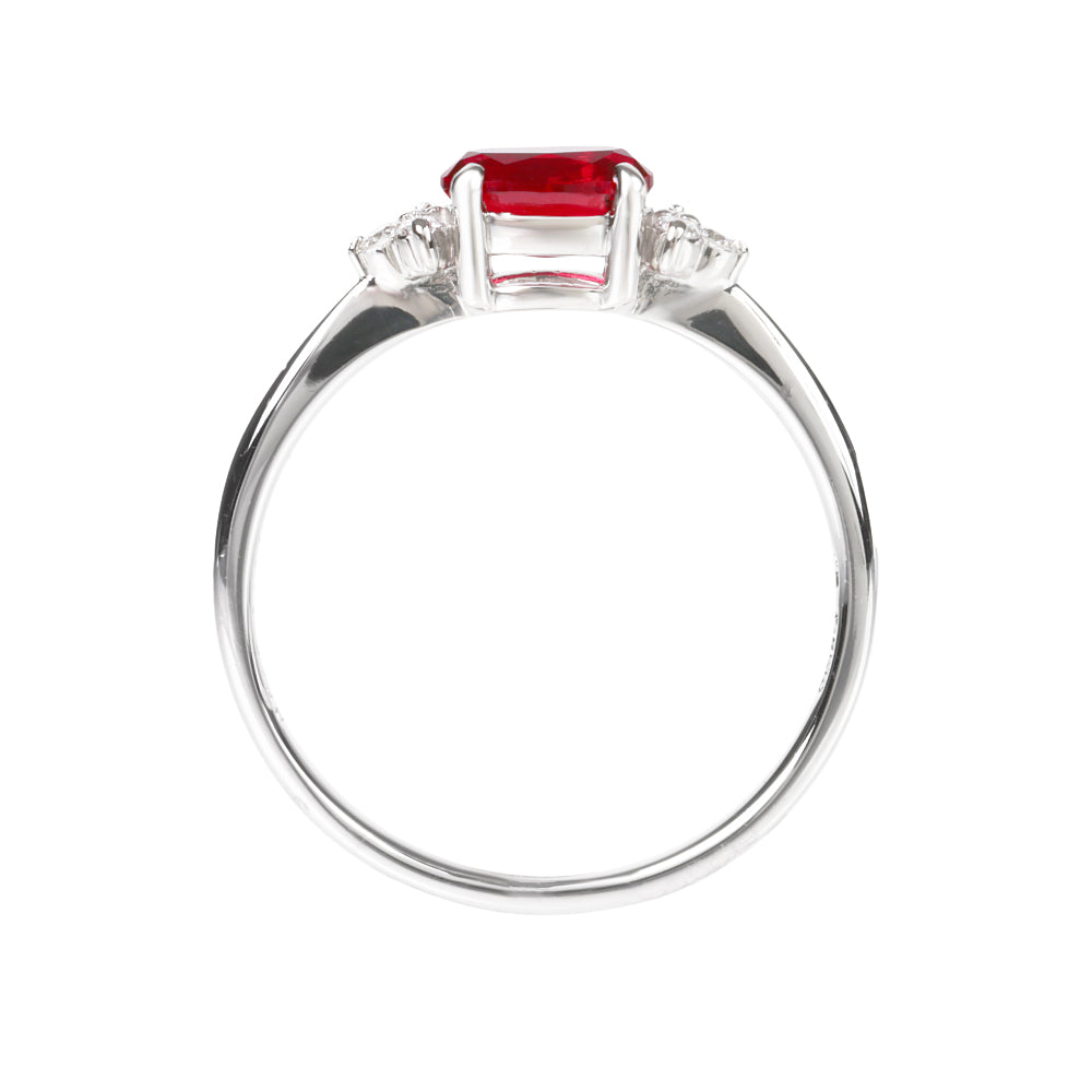 ルビー/ダイヤモンドプラチナリング(クレサンベール/7月誕生石)《WRGR4103》