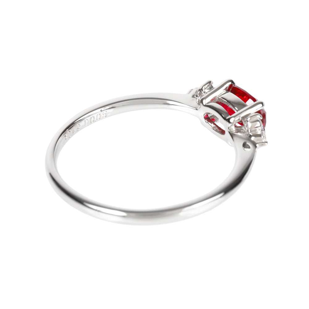 ルビー/ダイヤモンドプラチナリング(クレサンベール/7月誕生石)《WRGR4103》