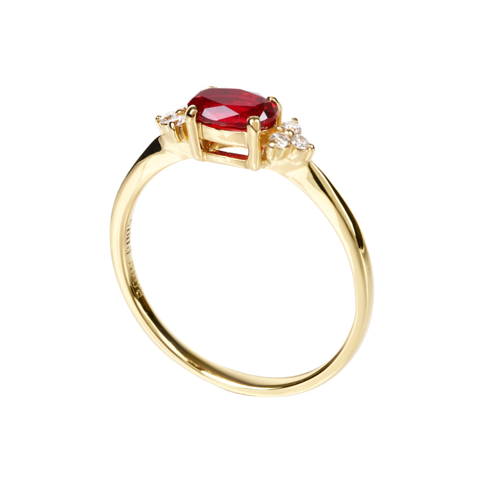 ルビー/ダイヤモンドK18リング(クレサンベール/7月誕生石)《WRGR4104》