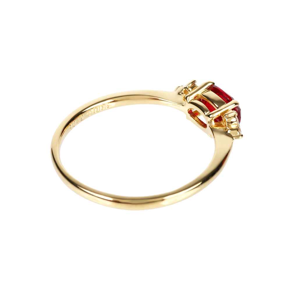 ルビー/ダイヤモンドK18リング(クレサンベール/7月誕生石)《WRGR4104》