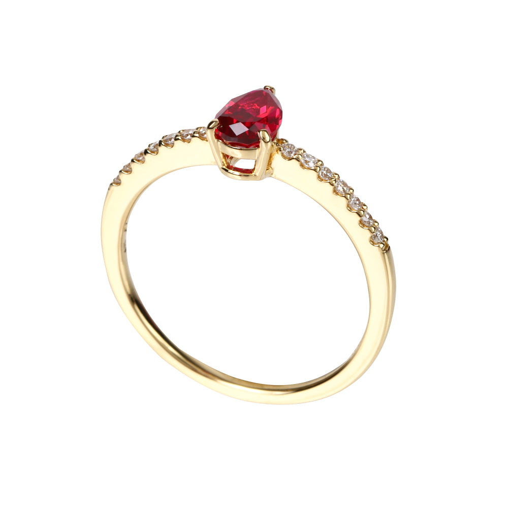 ルビー/ダイヤモンドK18リング(クレサンベール/7月誕生石)≪WRGR4106≫