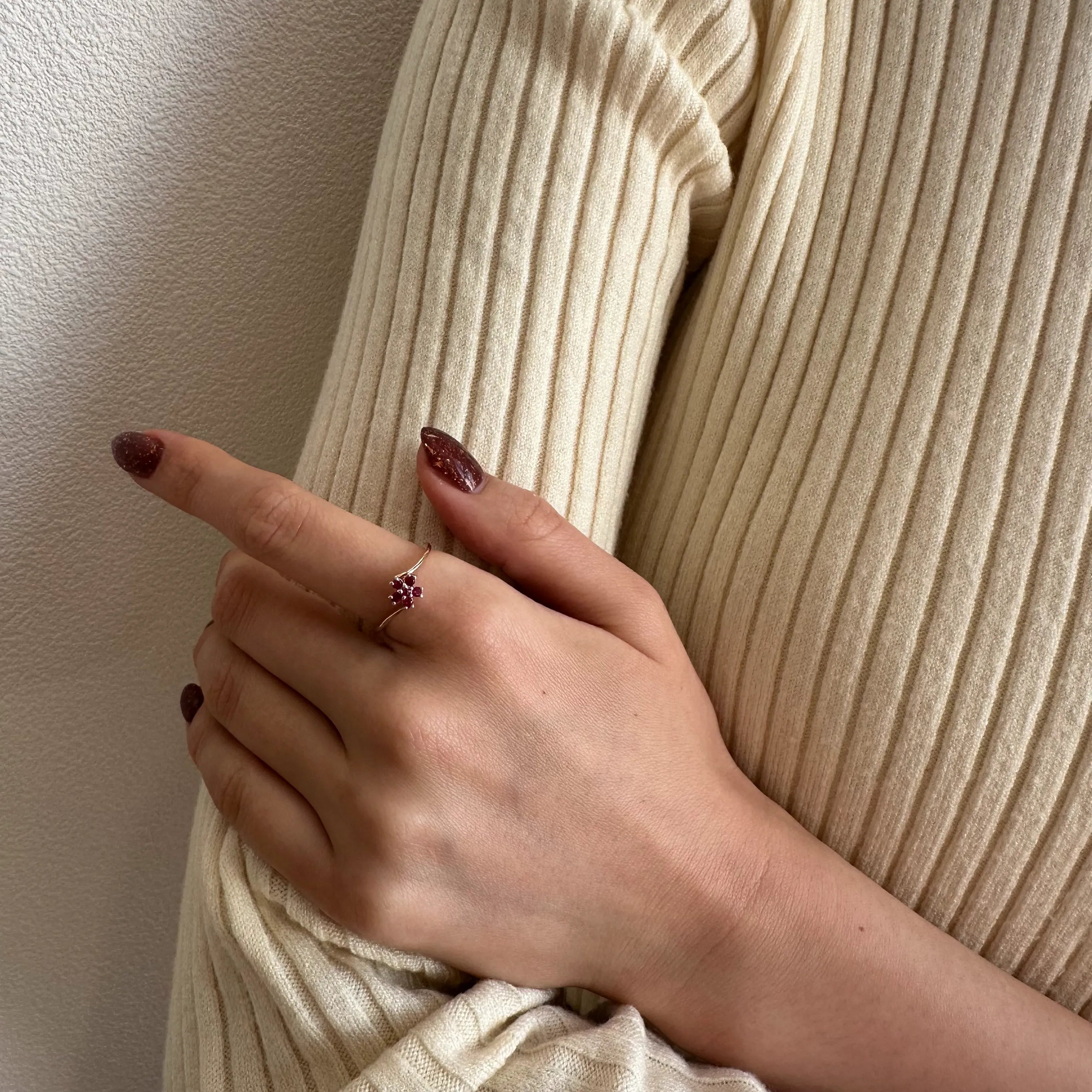 ルビー K18リング(クレサンベール/サクラ/K18ピンクゴールド/7月誕生石)《WRGR4175》