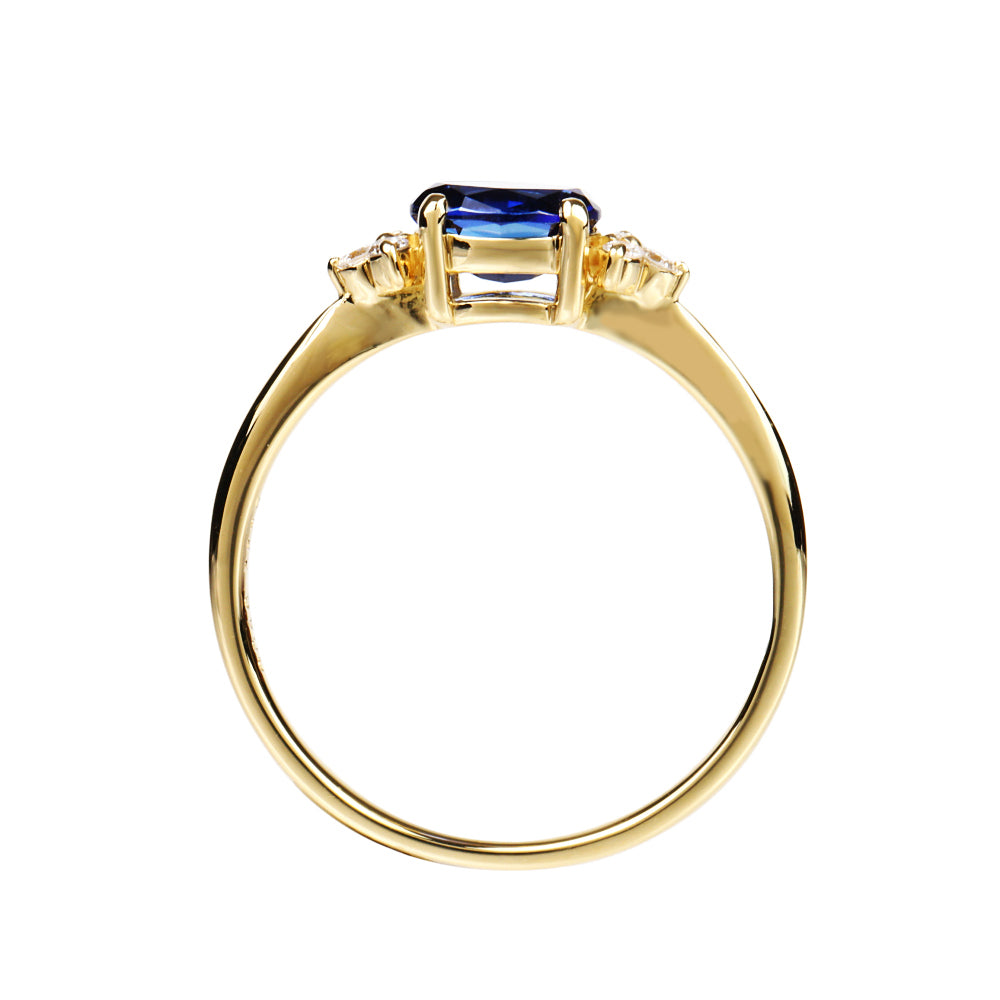 ブルーサファイア/ダイヤモンドK18リング(クレサンベール/9月誕生石)《WRGS4104》