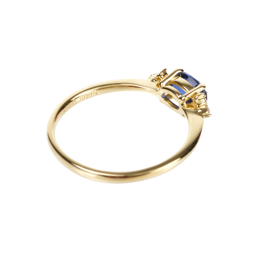 ブルーサファイア/ダイヤモンドK18リング(クレサンベール/9月誕生石)《WRGS4104》