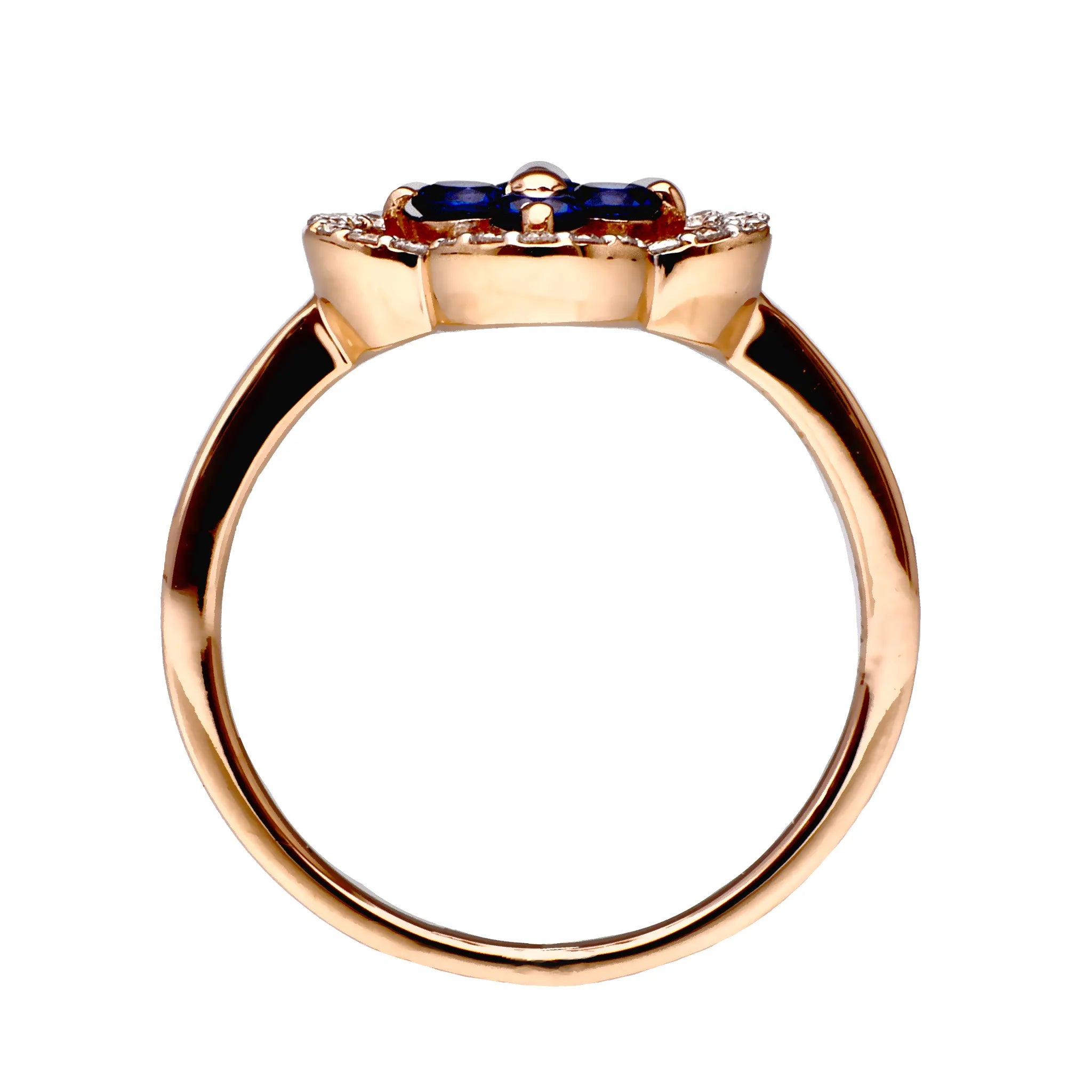 ブルーサファイア/ダイヤ K18リング(クレサンベール/フラワー/K18ピンクゴールド/9月誕生石)《WRGS4182》