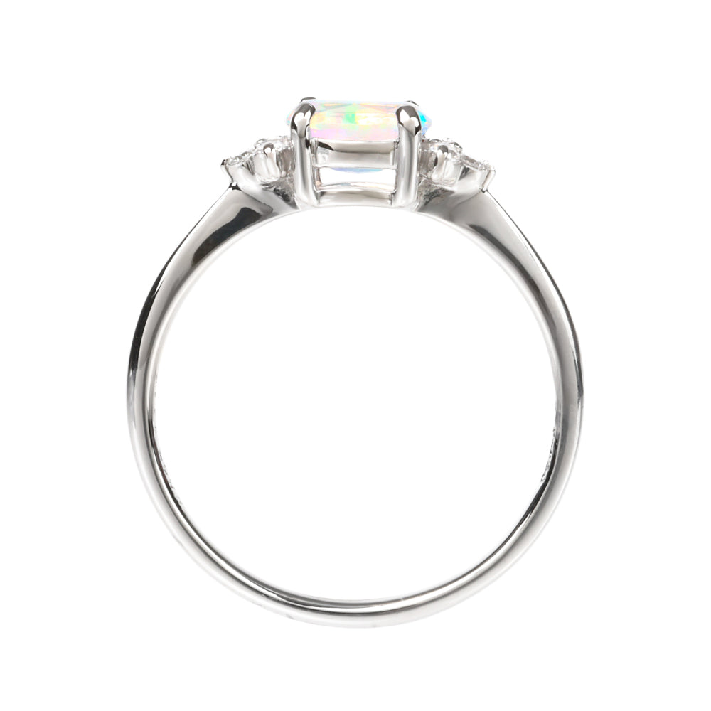 ウォーターオパール/ダイヤモンドプラチナリング(クレサンベール/10月誕生石)《WRGW4103》