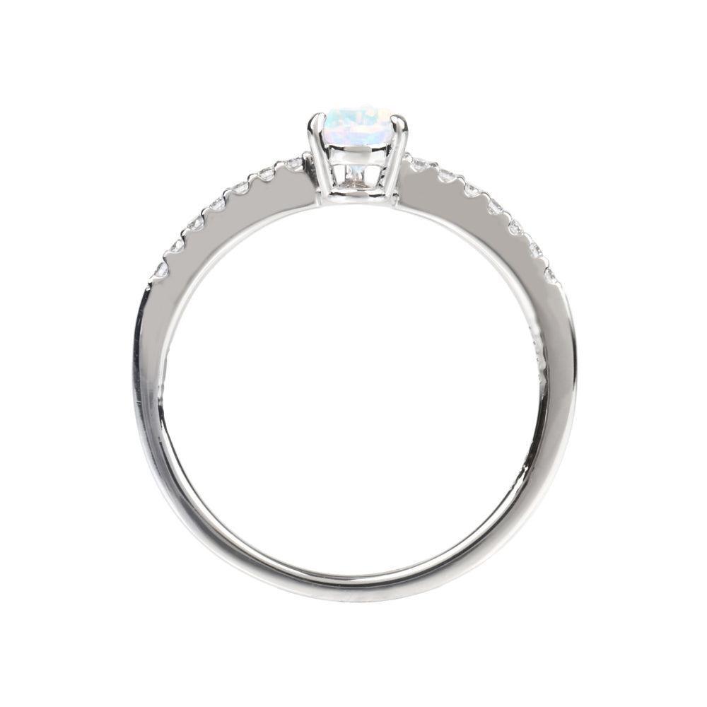 ウォーターオパール/ダイヤモンドプラチナリング(クレサンベール/10月誕生石)≪WRGW4105≫