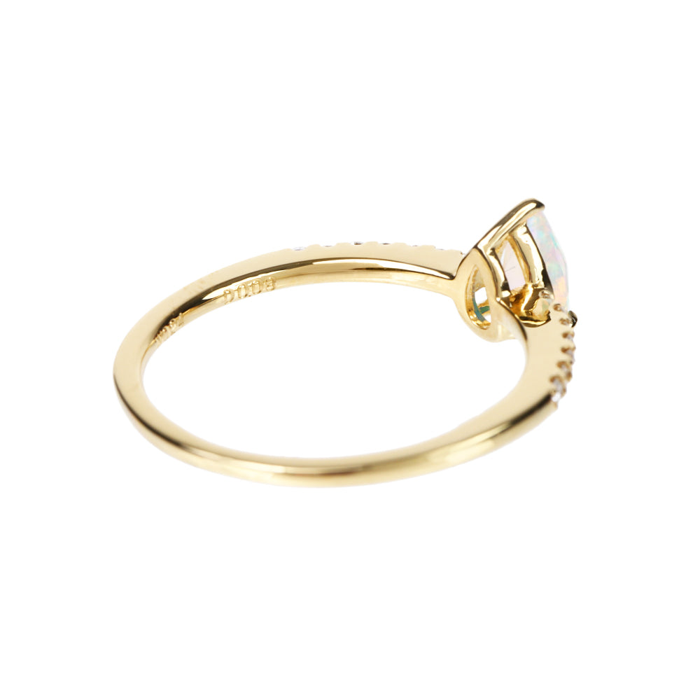 ウォーターオパール/ダイヤモンドK18リング(クレサンベール/10月誕生石)≪WRGW4106≫