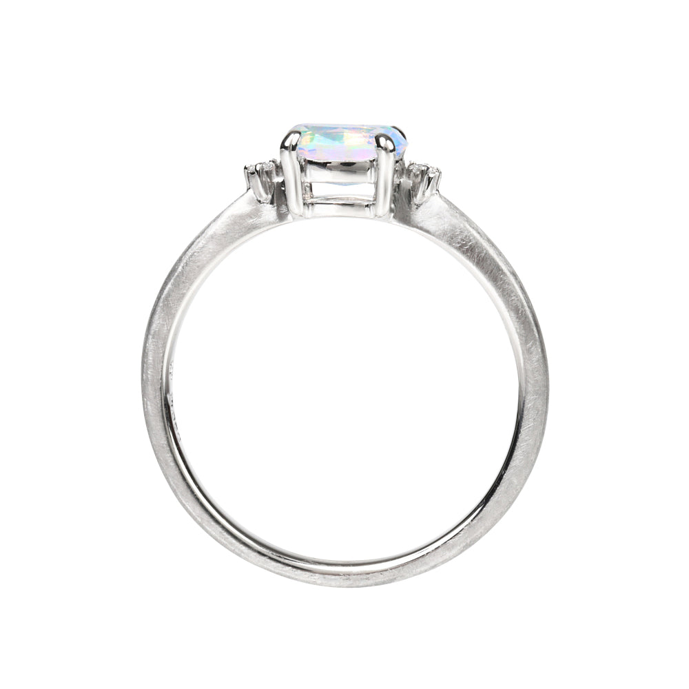 ウォーターオパール/ダイヤモンドプラチナリング(クレサンベール/10月誕生石)≪WRGW4107≫