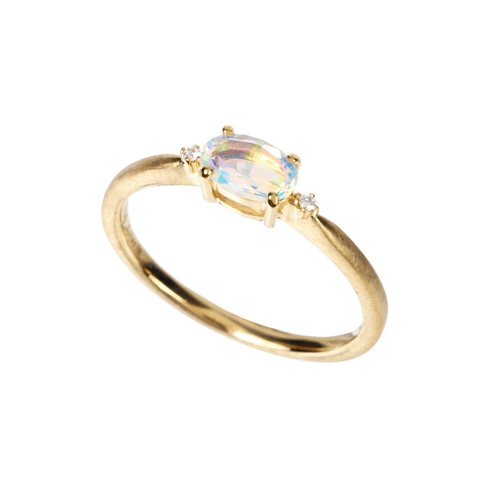 ウォーターオパール/ダイヤモンドK18リング(クレサンベール/10月誕生石)≪WRGW4108≫